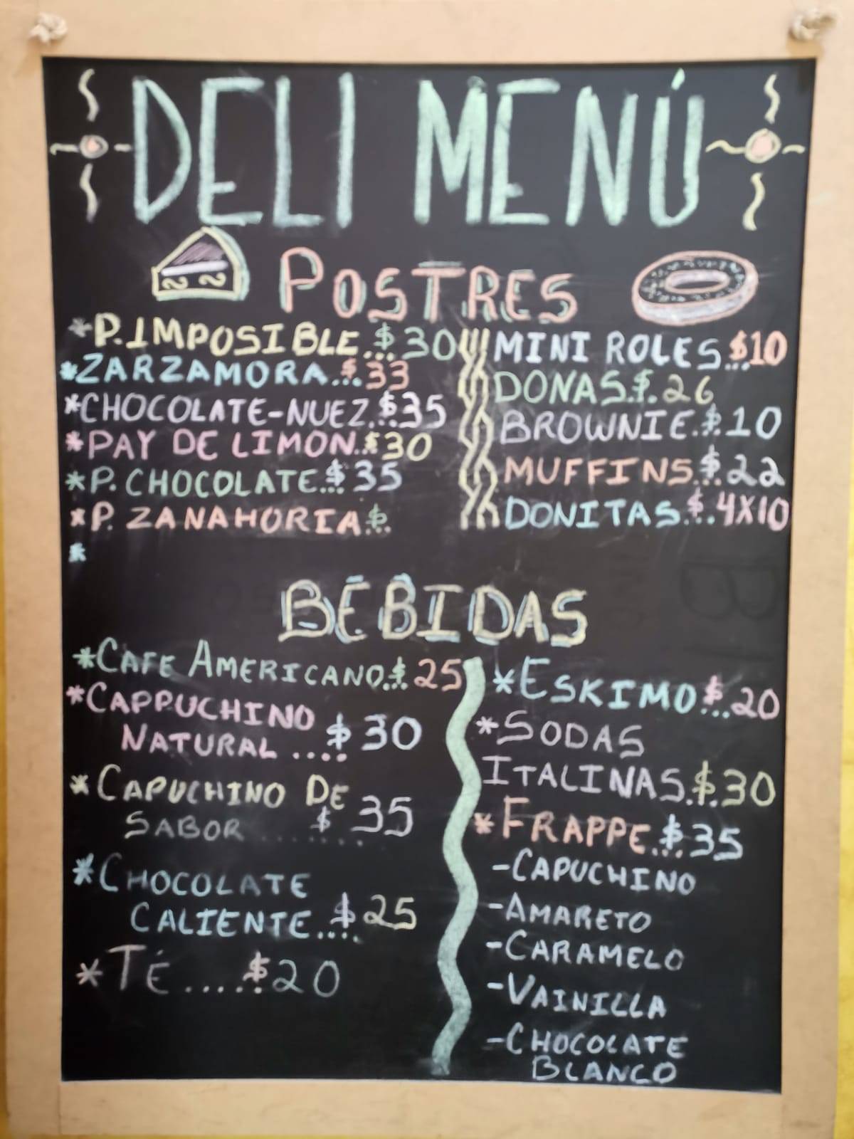 Delicious Postres меню