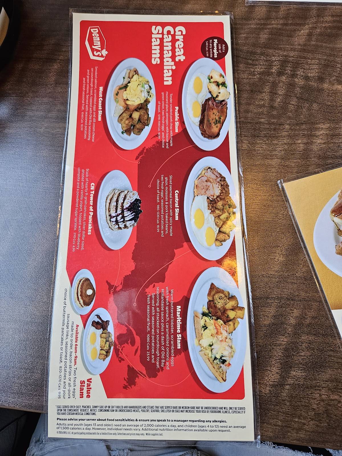 Denny's Restaurant Victoria меню