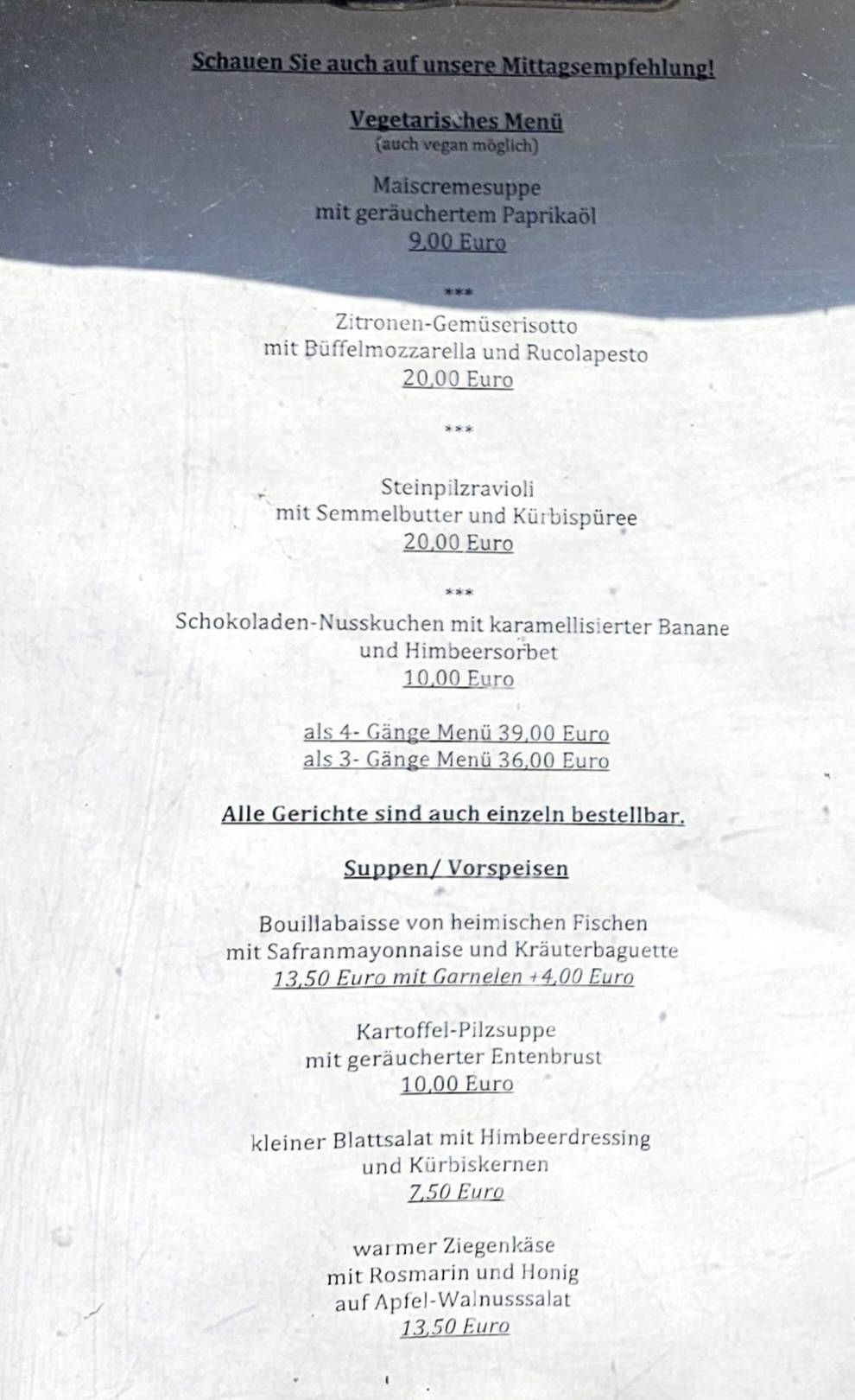 Der Seehof меню