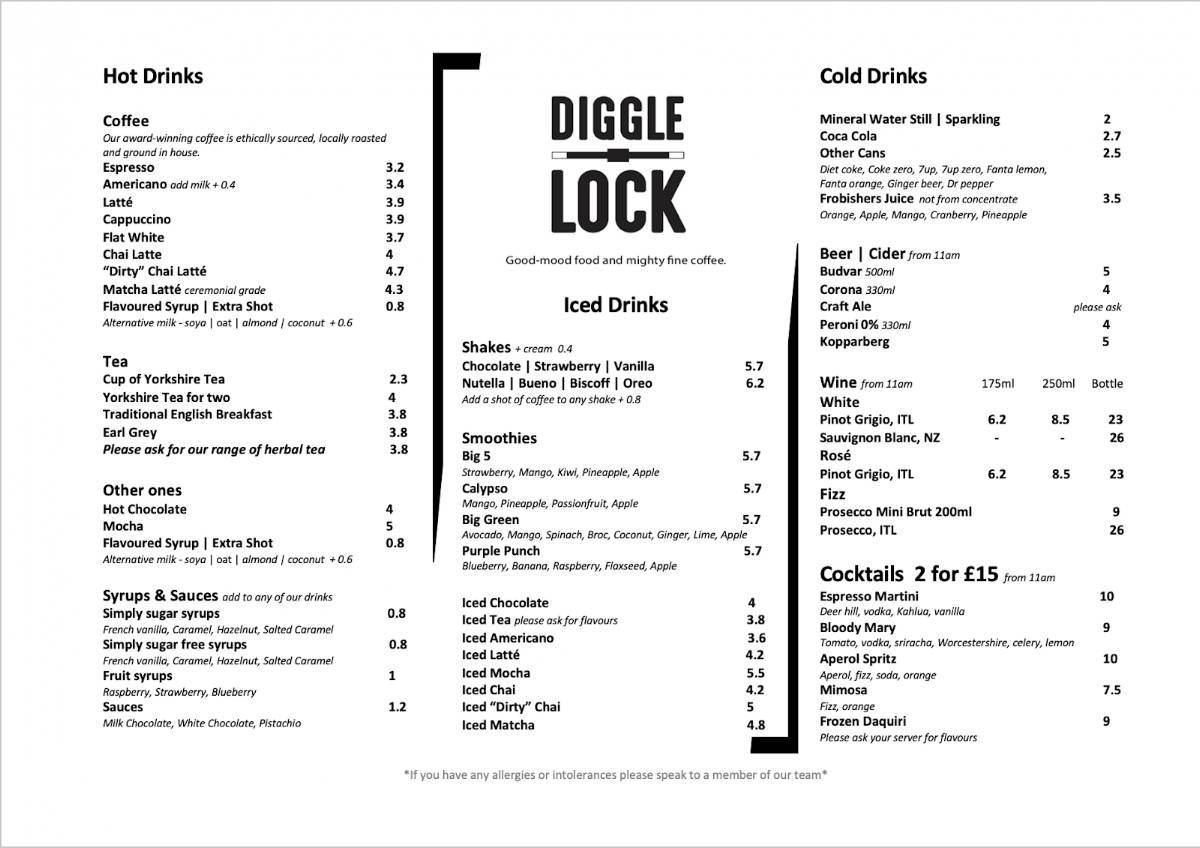 Diggle Lock меню