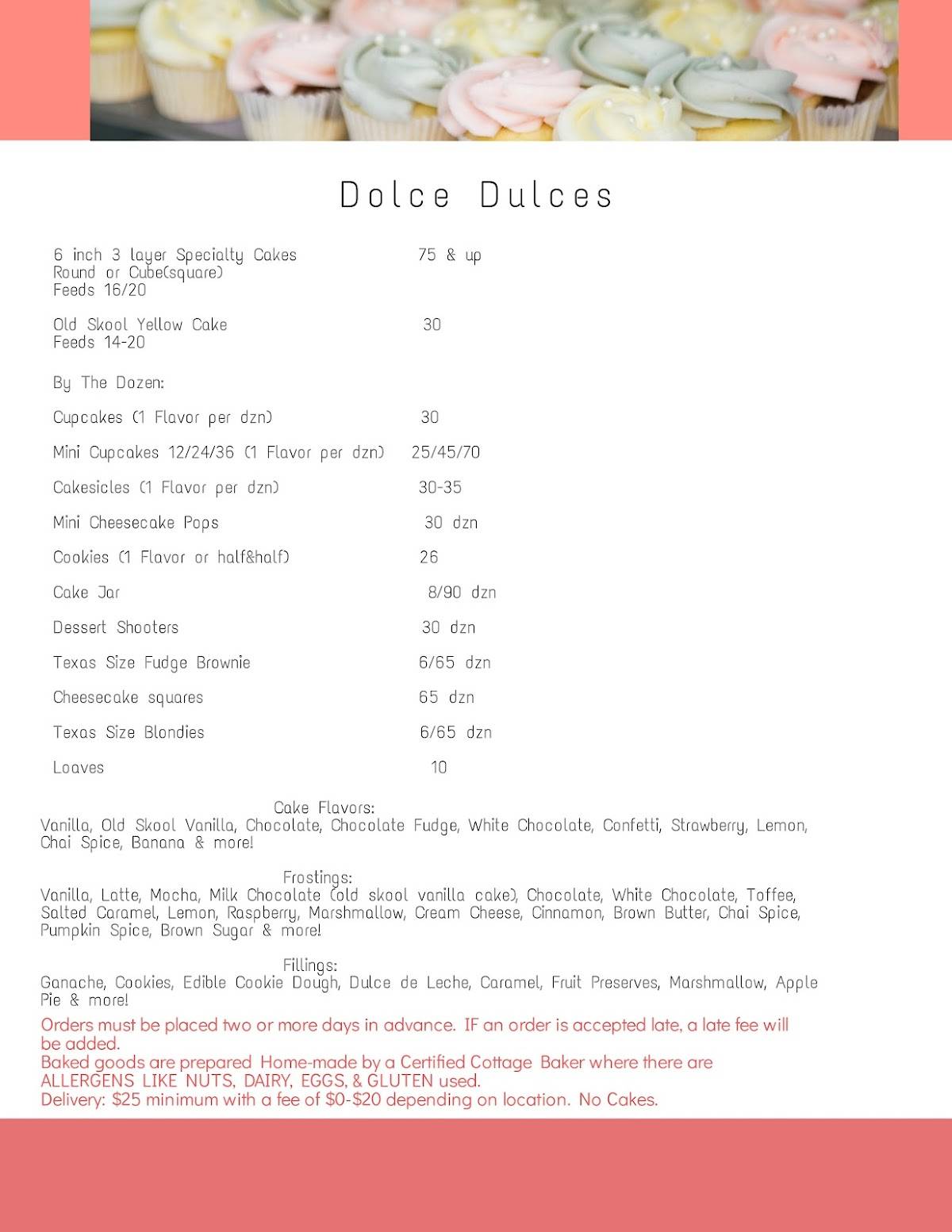 Dolce Dulces меню