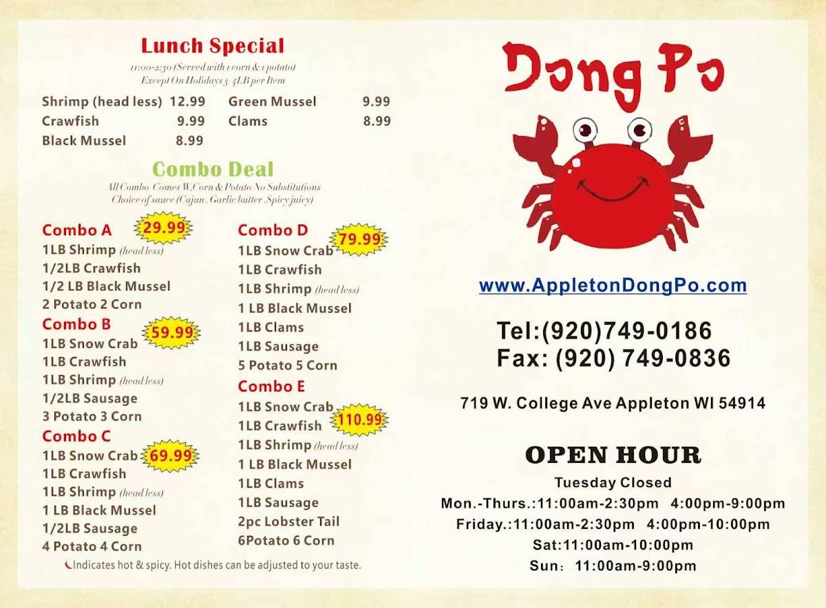 Dong Po Restaurant меню