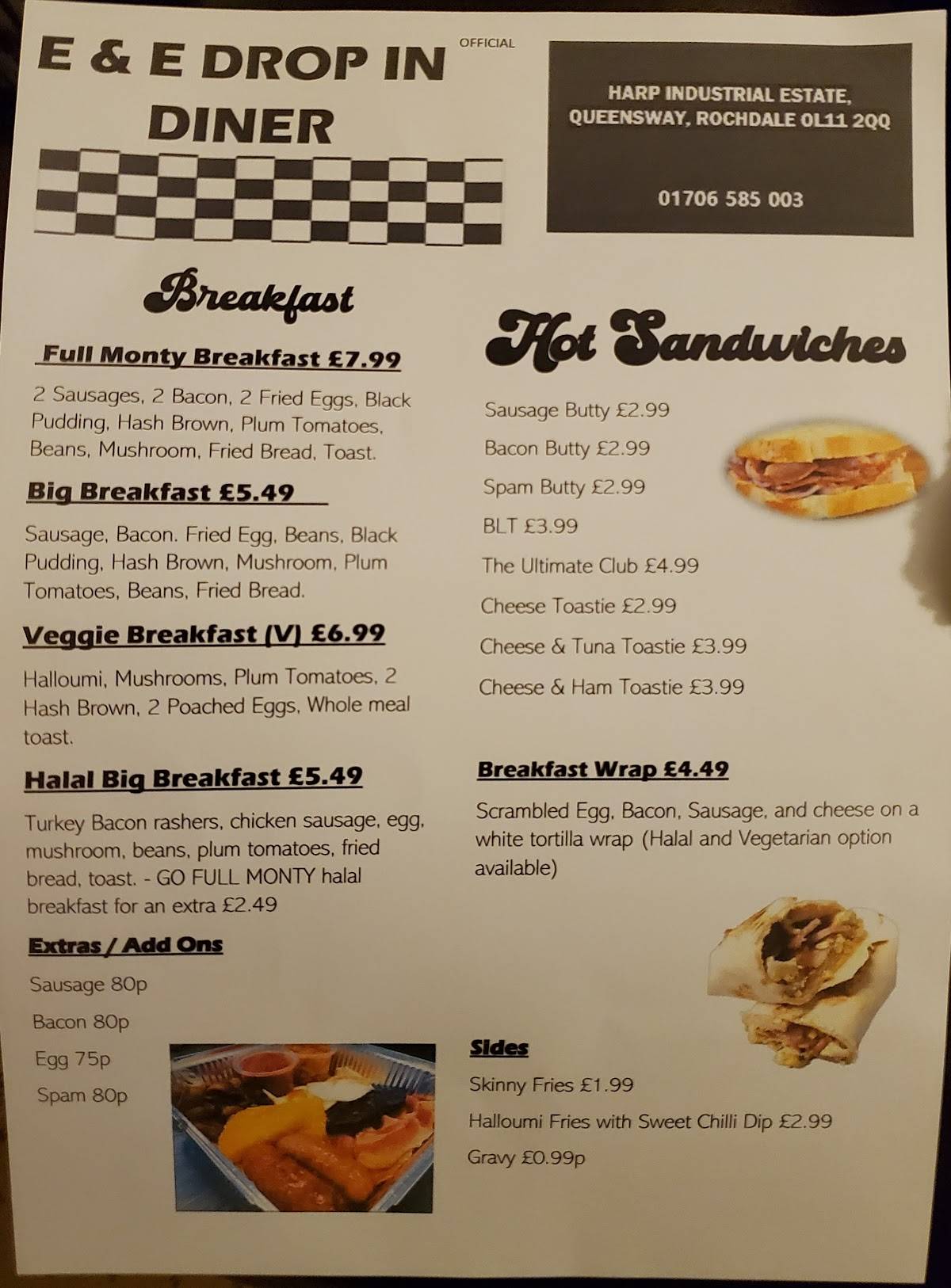 E & E DROP IN DINER меню