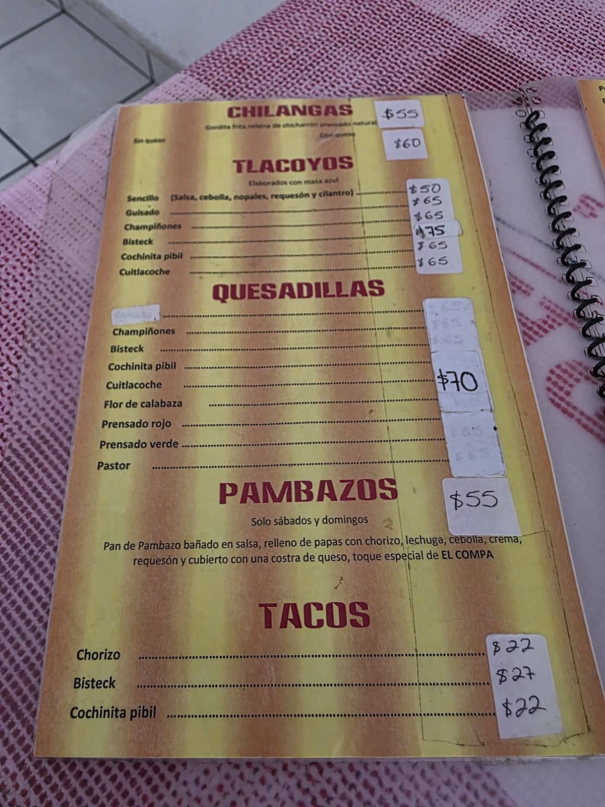 El Compa меню