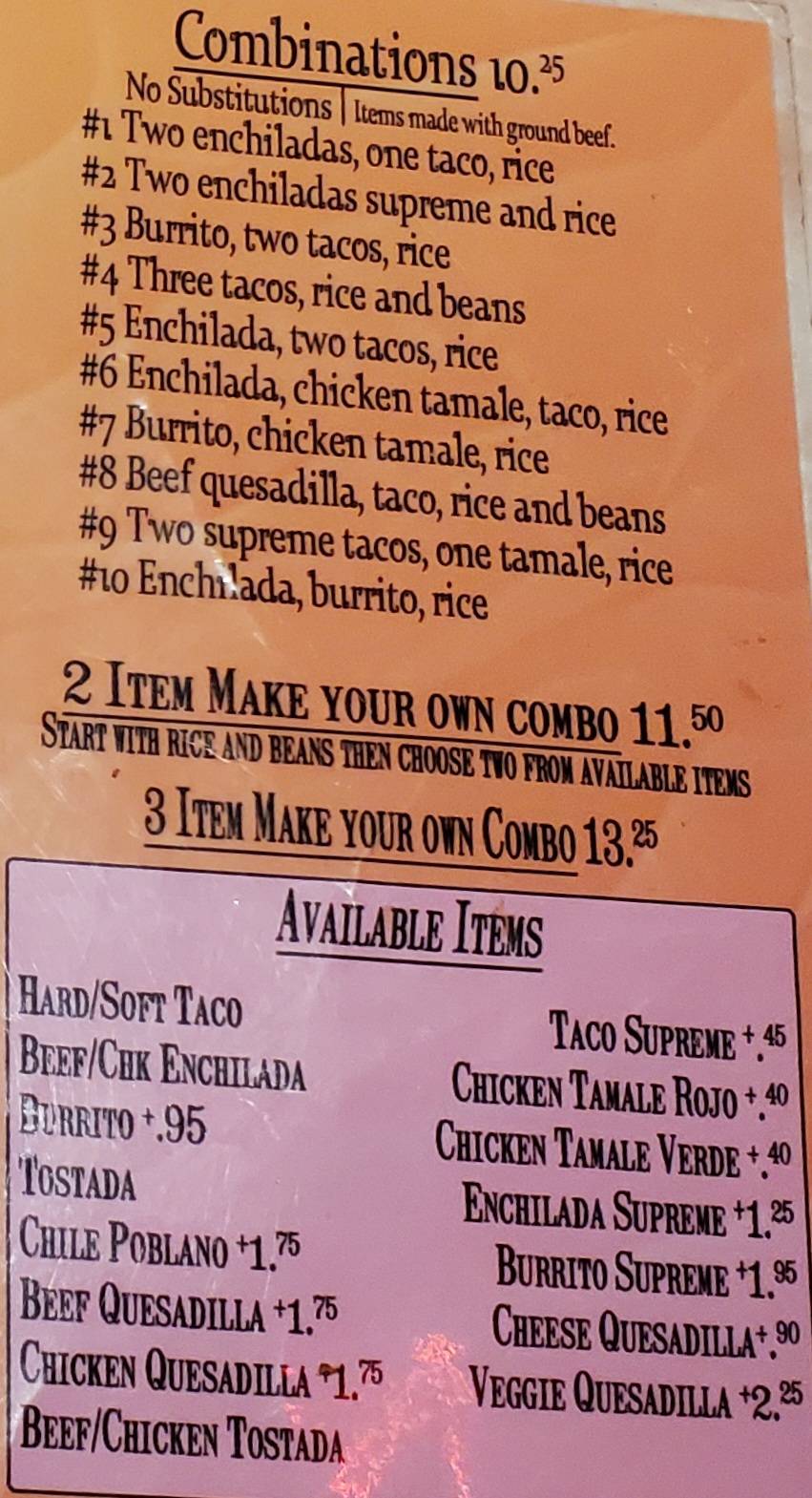 El Ranchito Mexican Restaurant меню