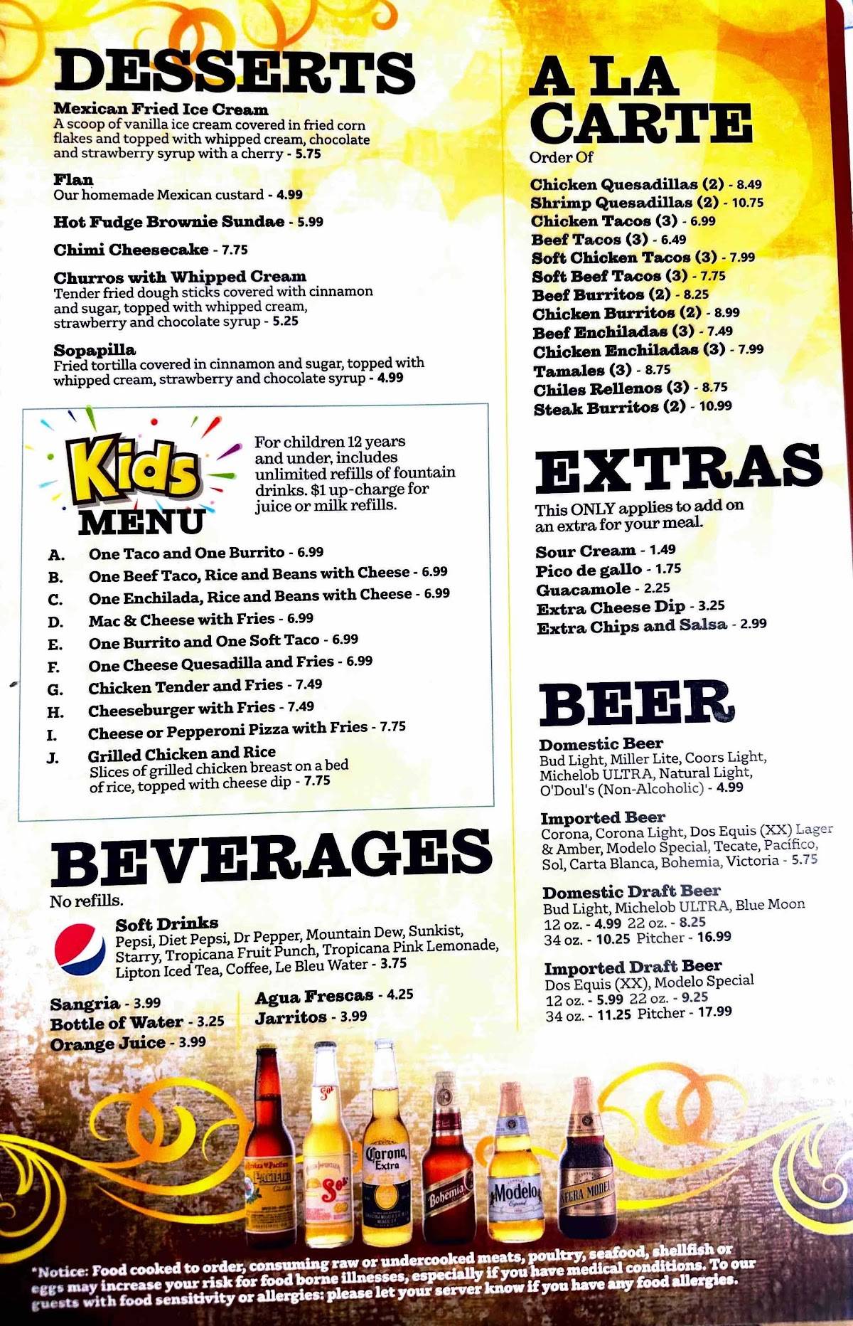 El Tapatio Mexican Restaurant меню