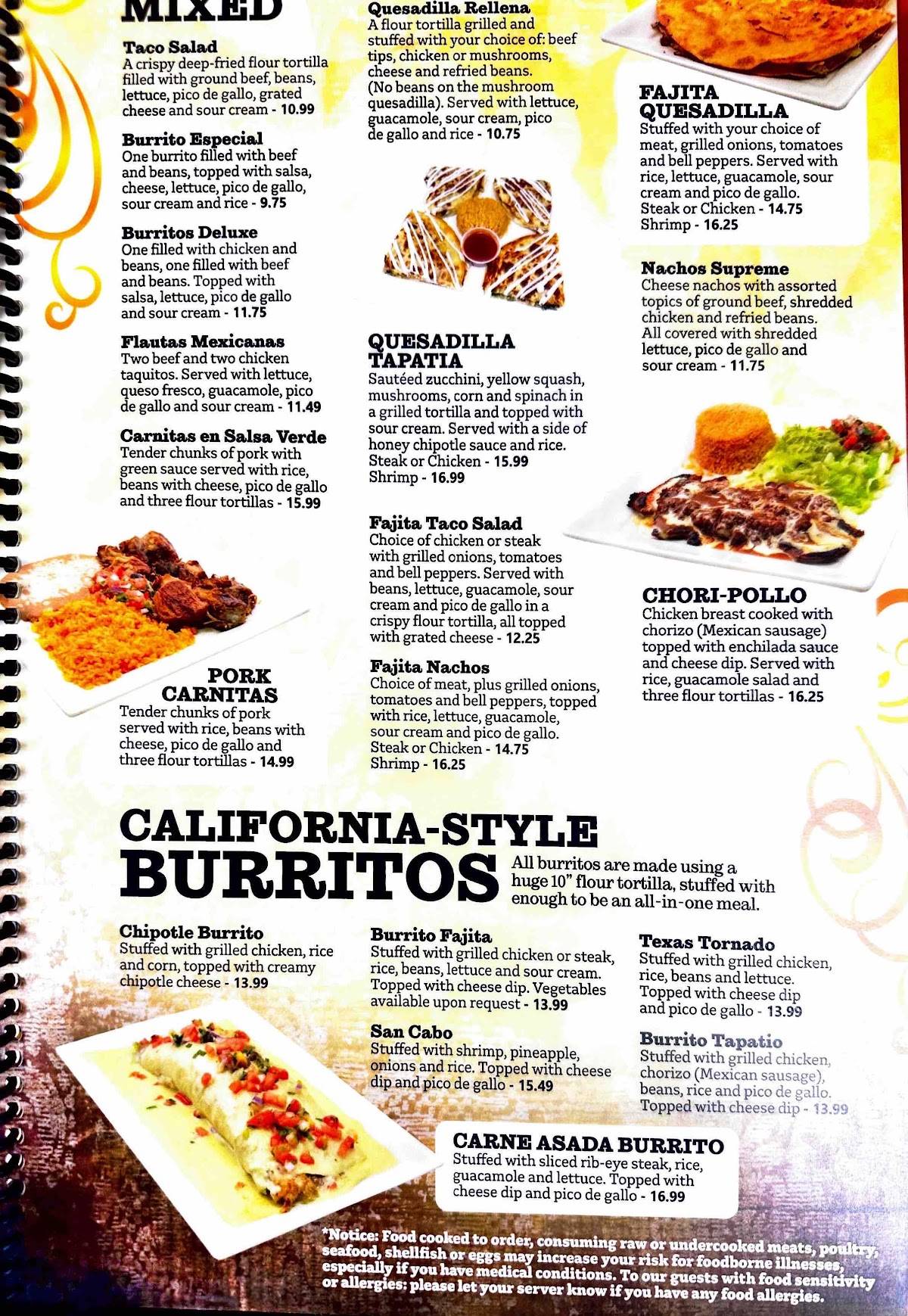 El Tapatio Mexican Restaurant меню