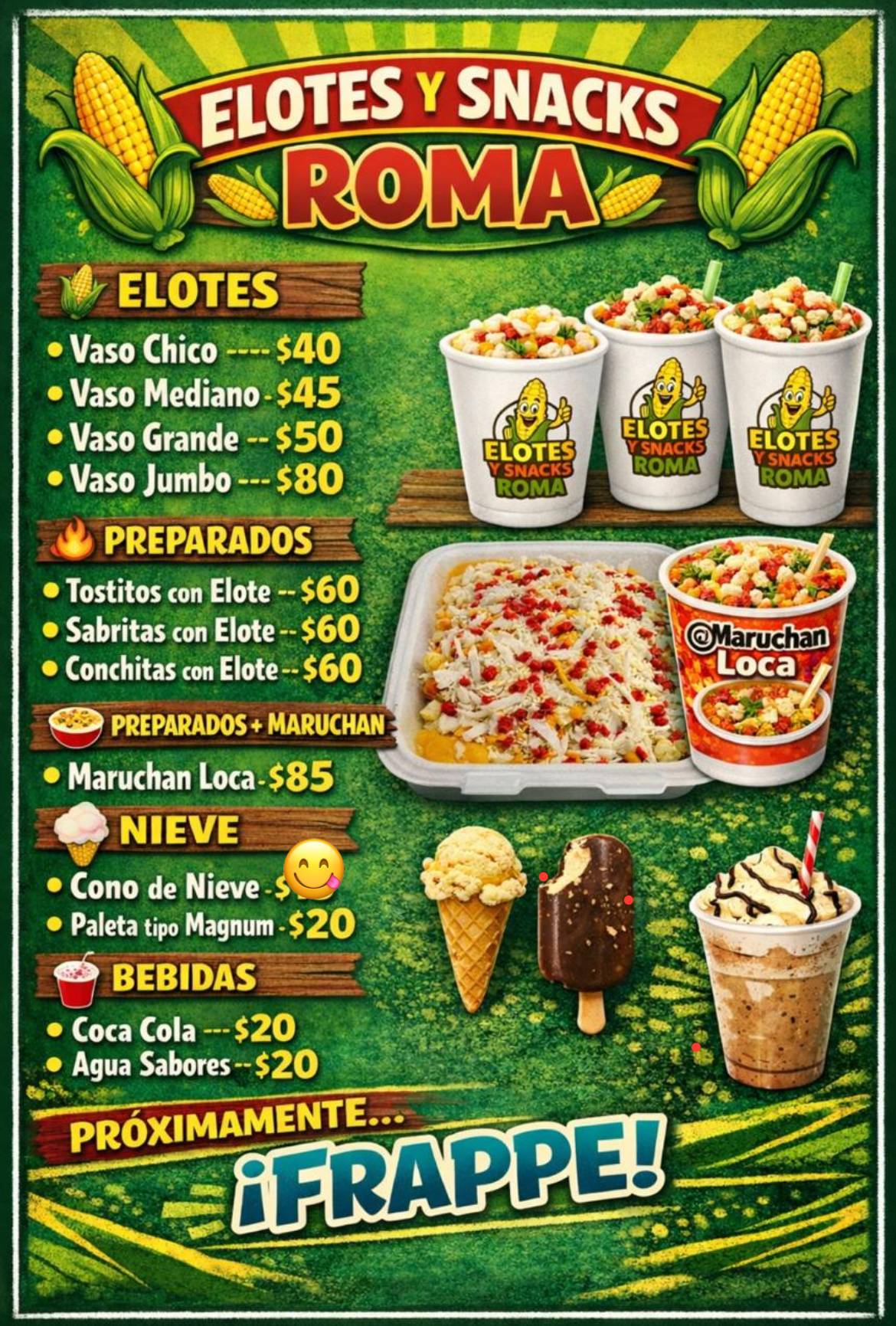 Elotes y Snacks Roma меню