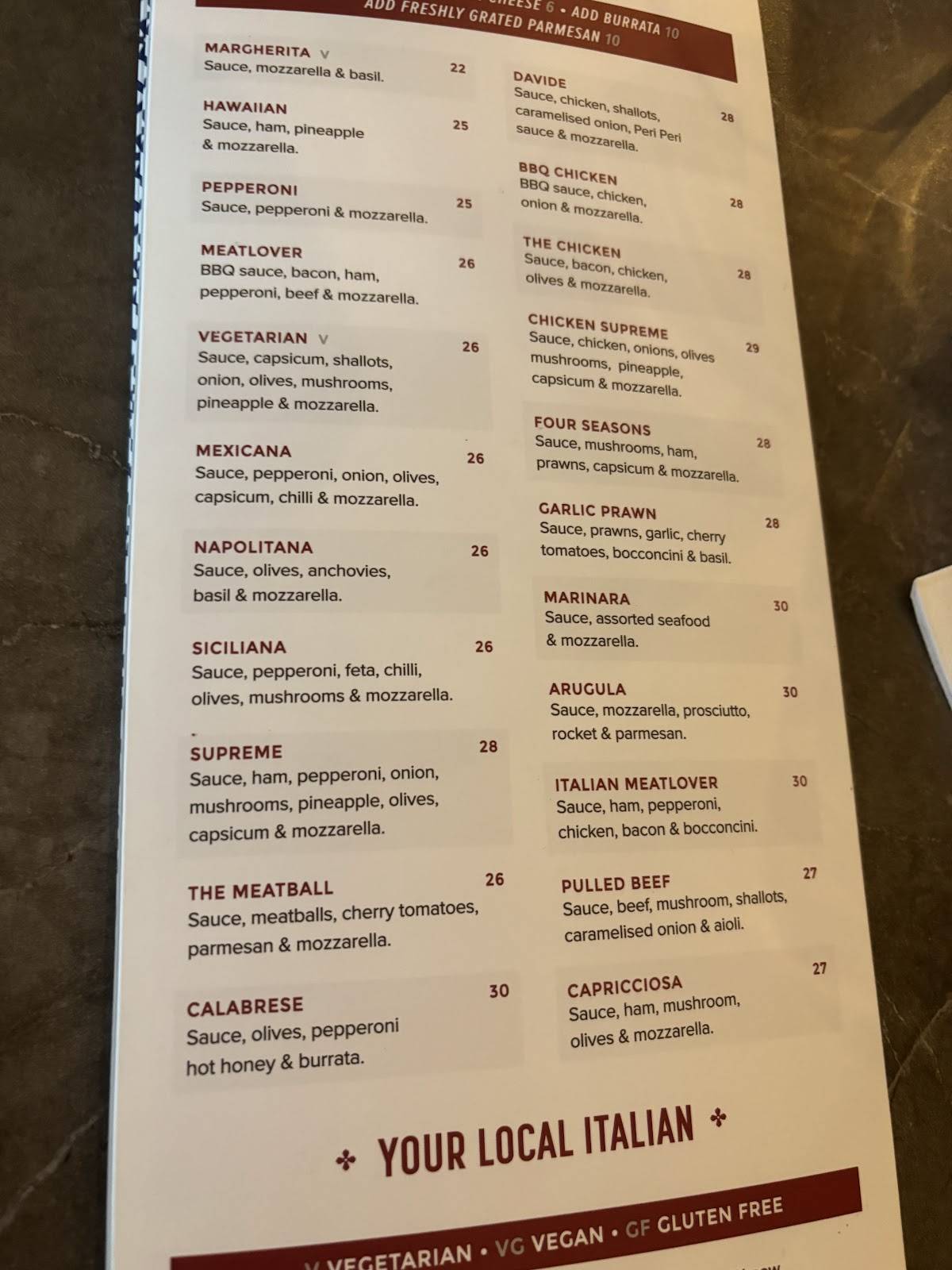 Enzos Cucina Labrador меню