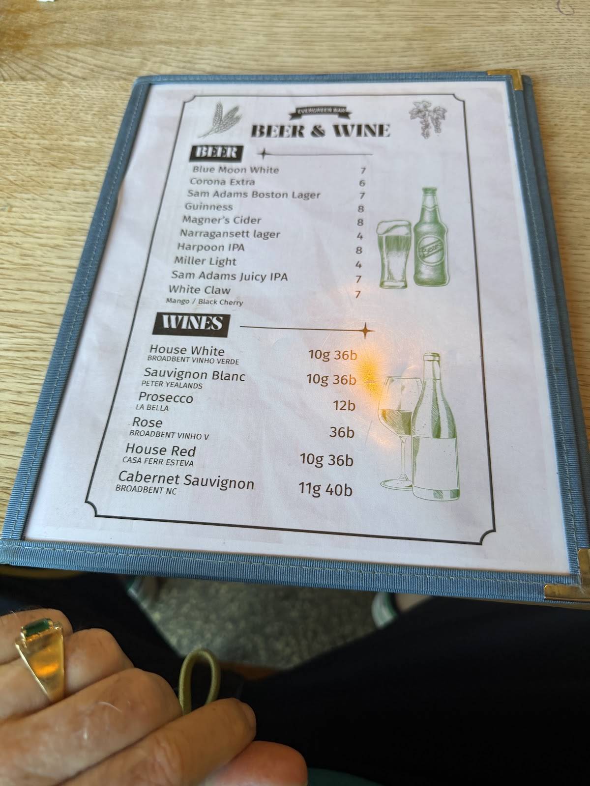 Evergreen Eatery & Cafe меню