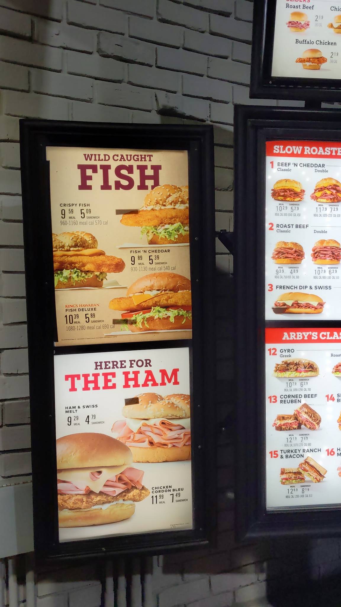 Arby's меню