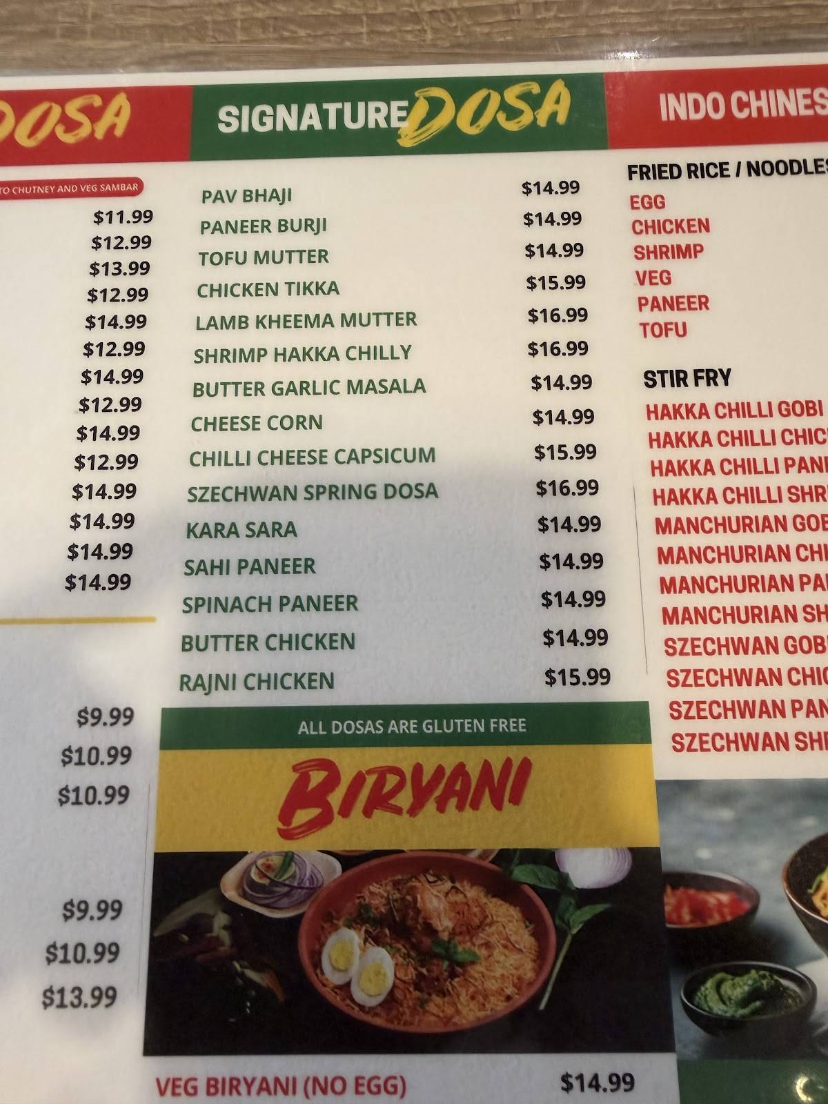 My Roti Place / My Dosa Place меню