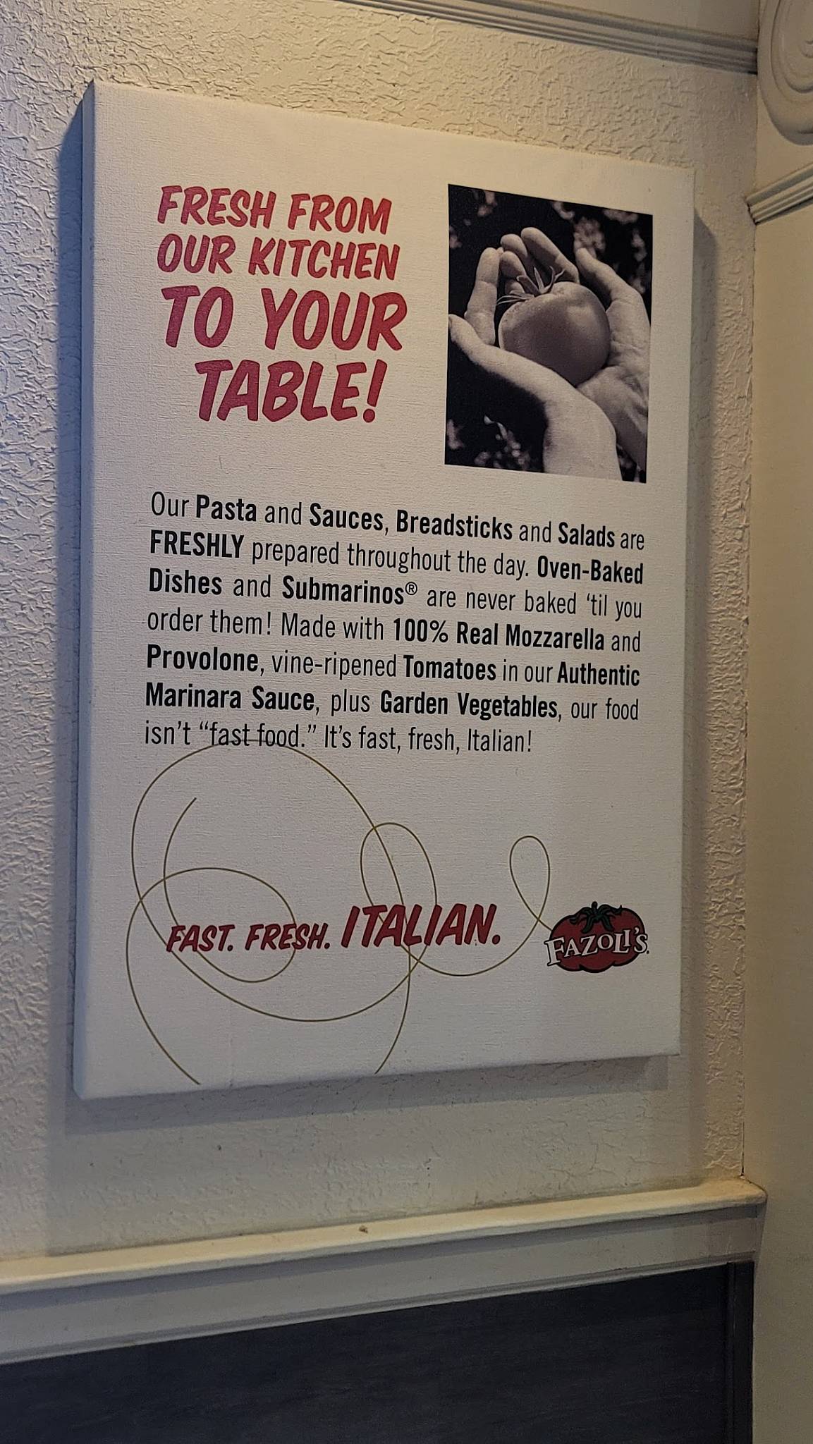Fazoli's меню