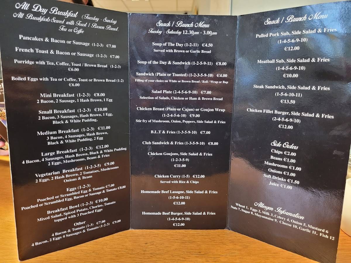 Fidelma's Cafe меню