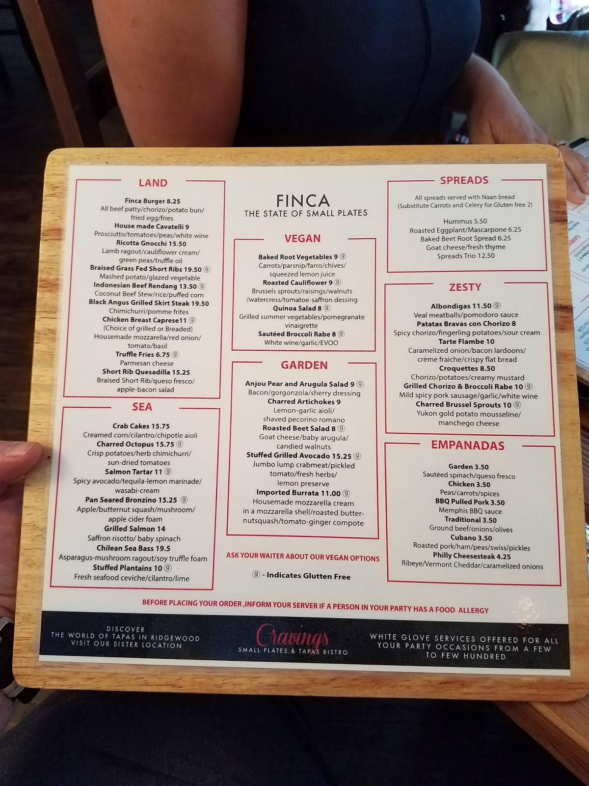 Finca Tapas меню
