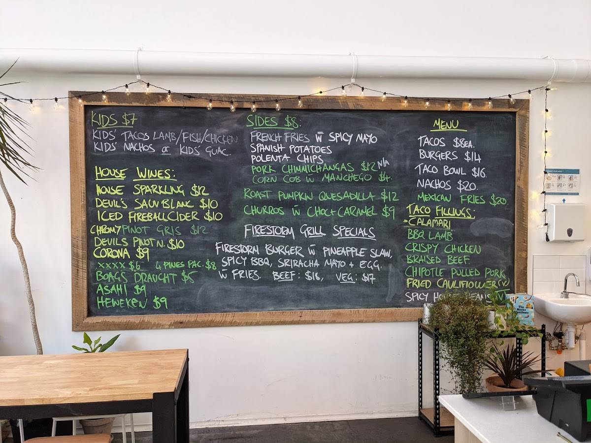 Firestorm Takeaway & Taco Shop меню