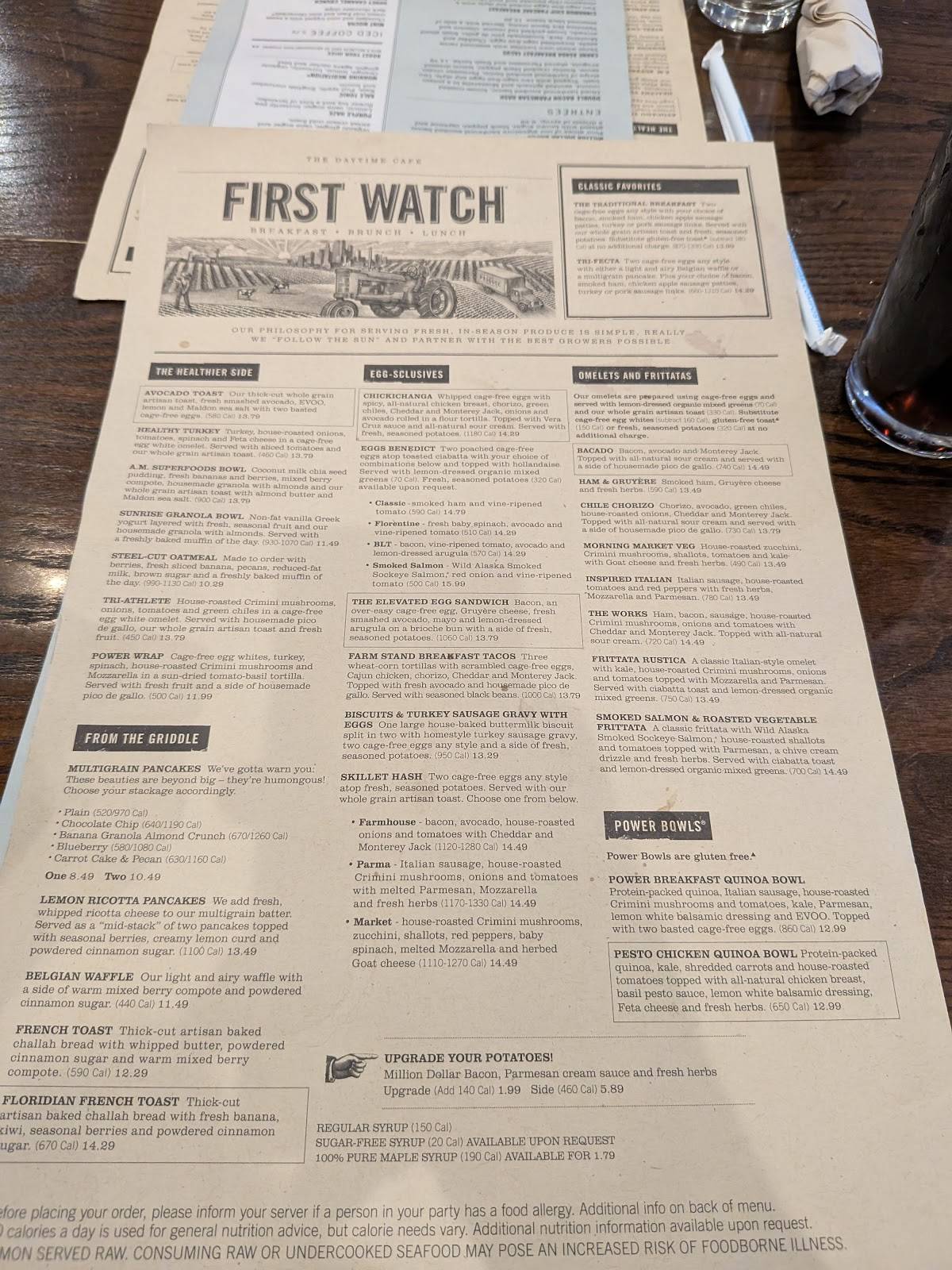First Watch меню