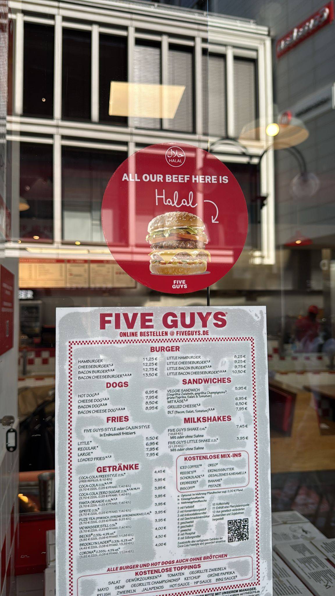 Five Guys Burgers and Fries Köln Neumarkt Schildergasse меню