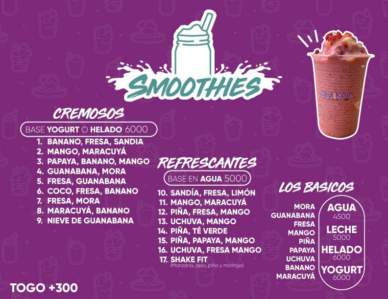 Fresh Shake меню