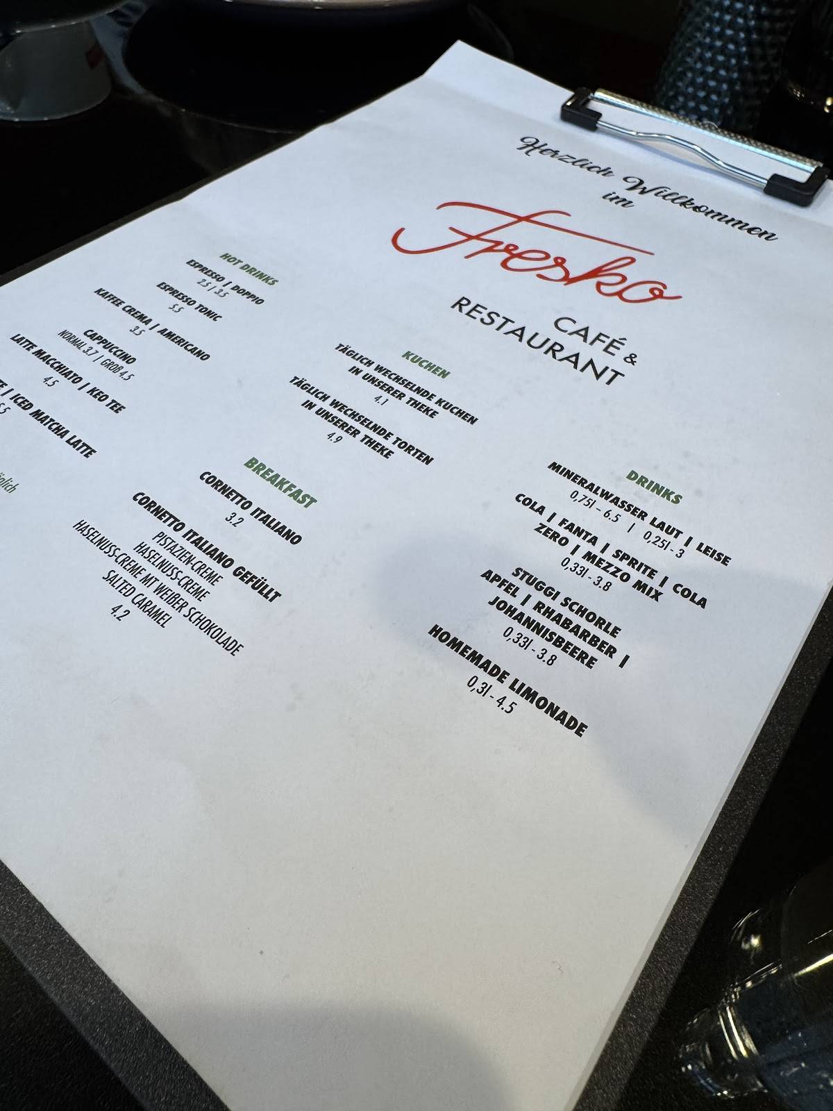 Fresko - Café & Restaurant меню