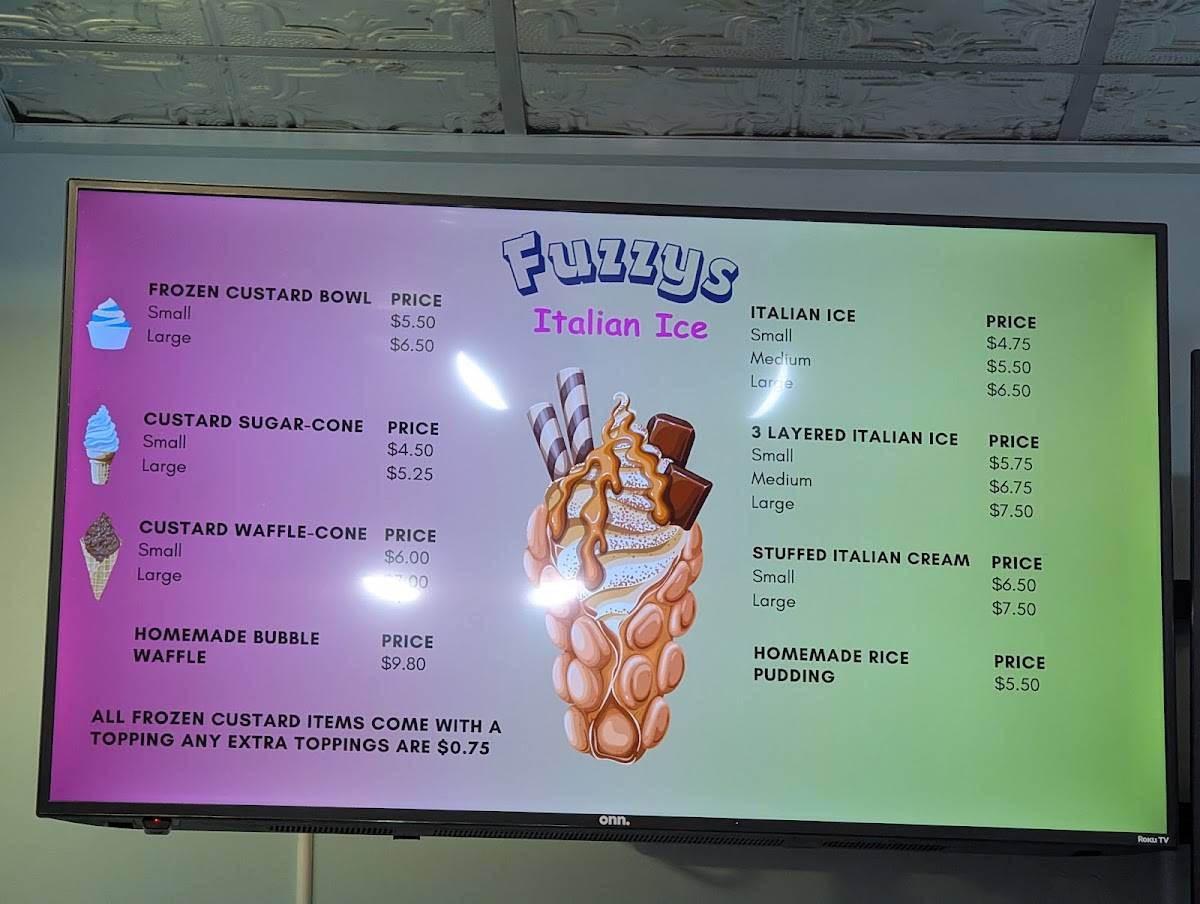 Fuzzys Italian Ice меню