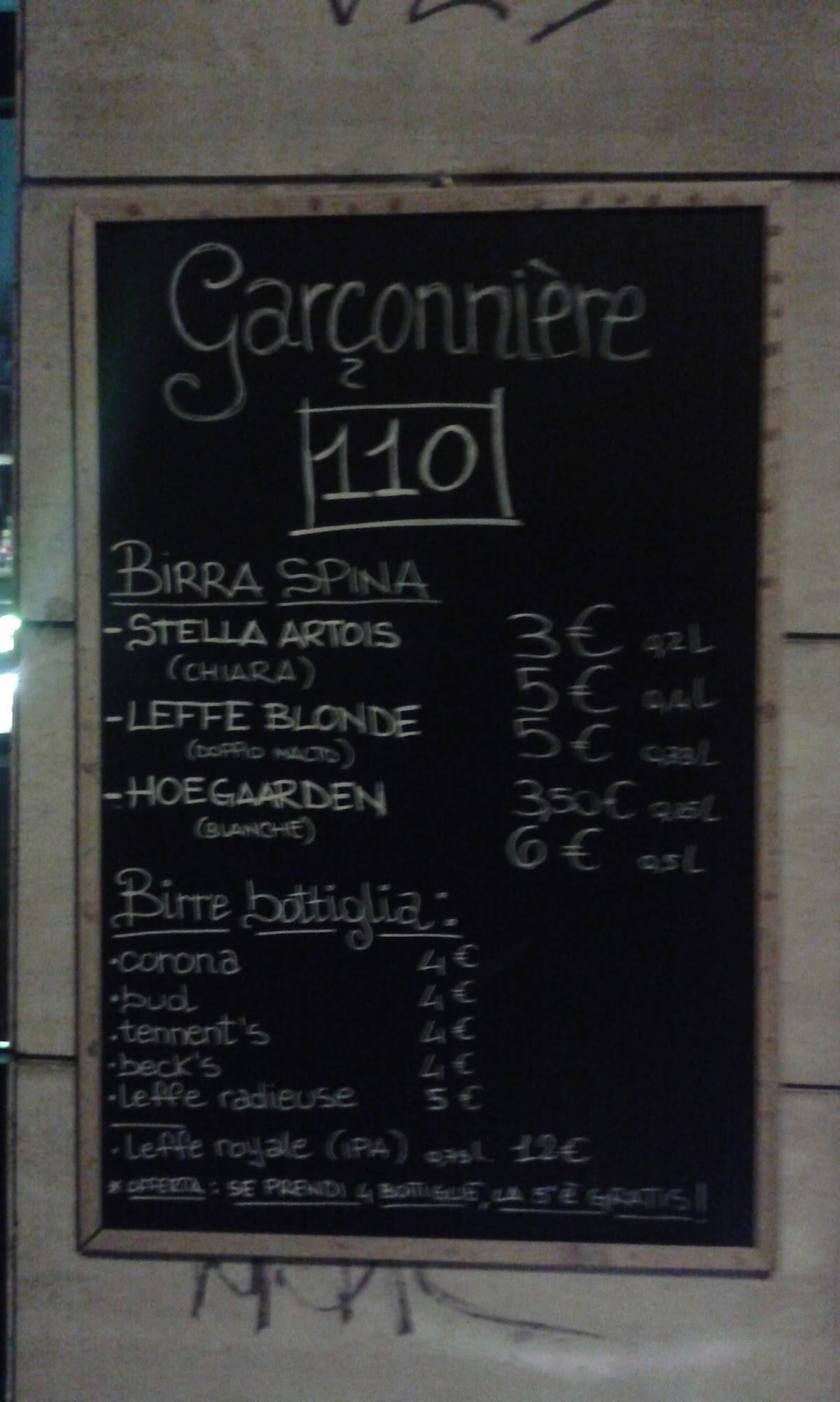 Garçonnière меню