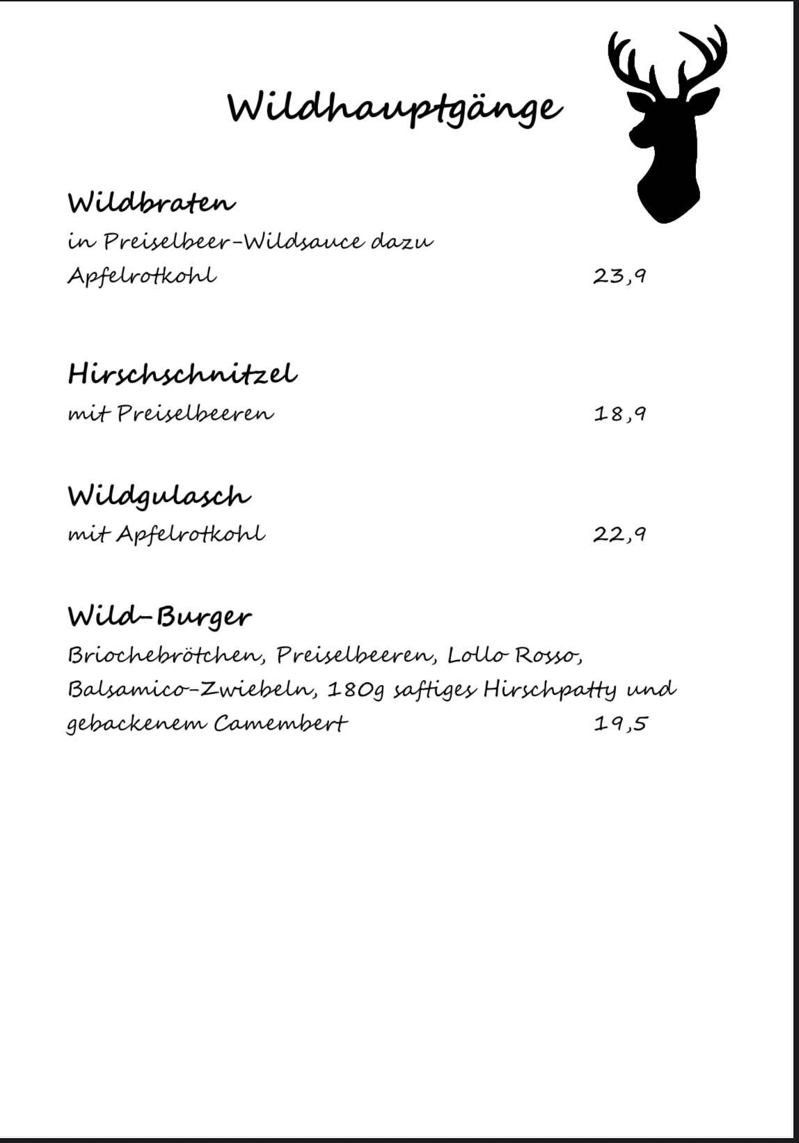 Gaststätte Forsthaus Markgrafenheide меню