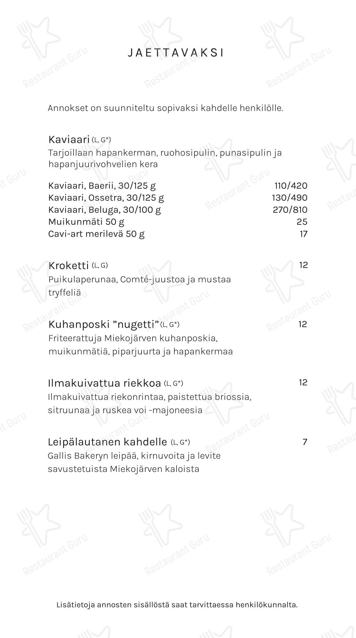 Glass Resort Restaurant в Рованиеми - Меню напитков