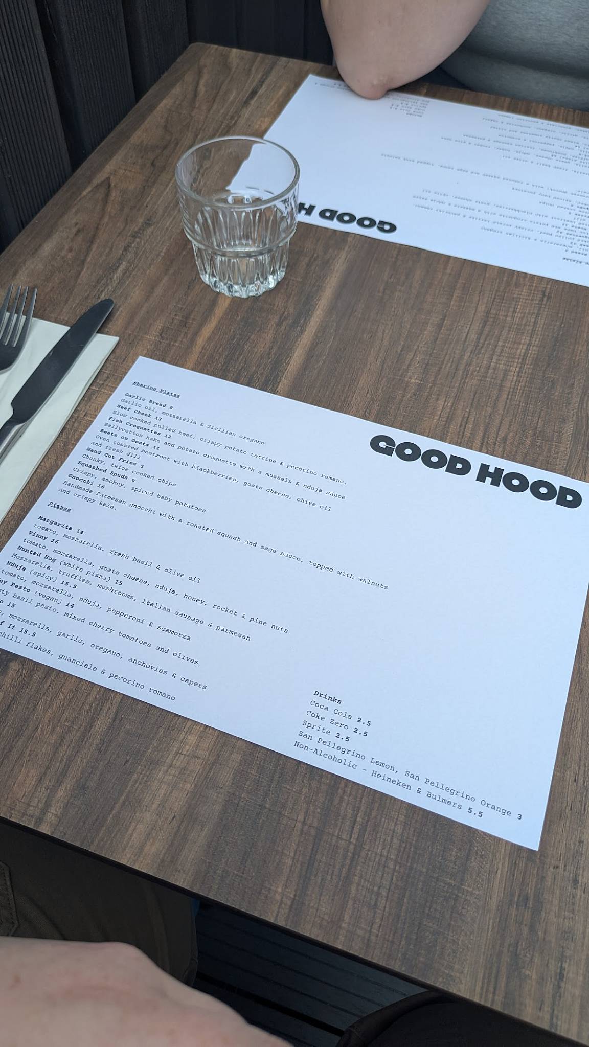 GoodHood меню