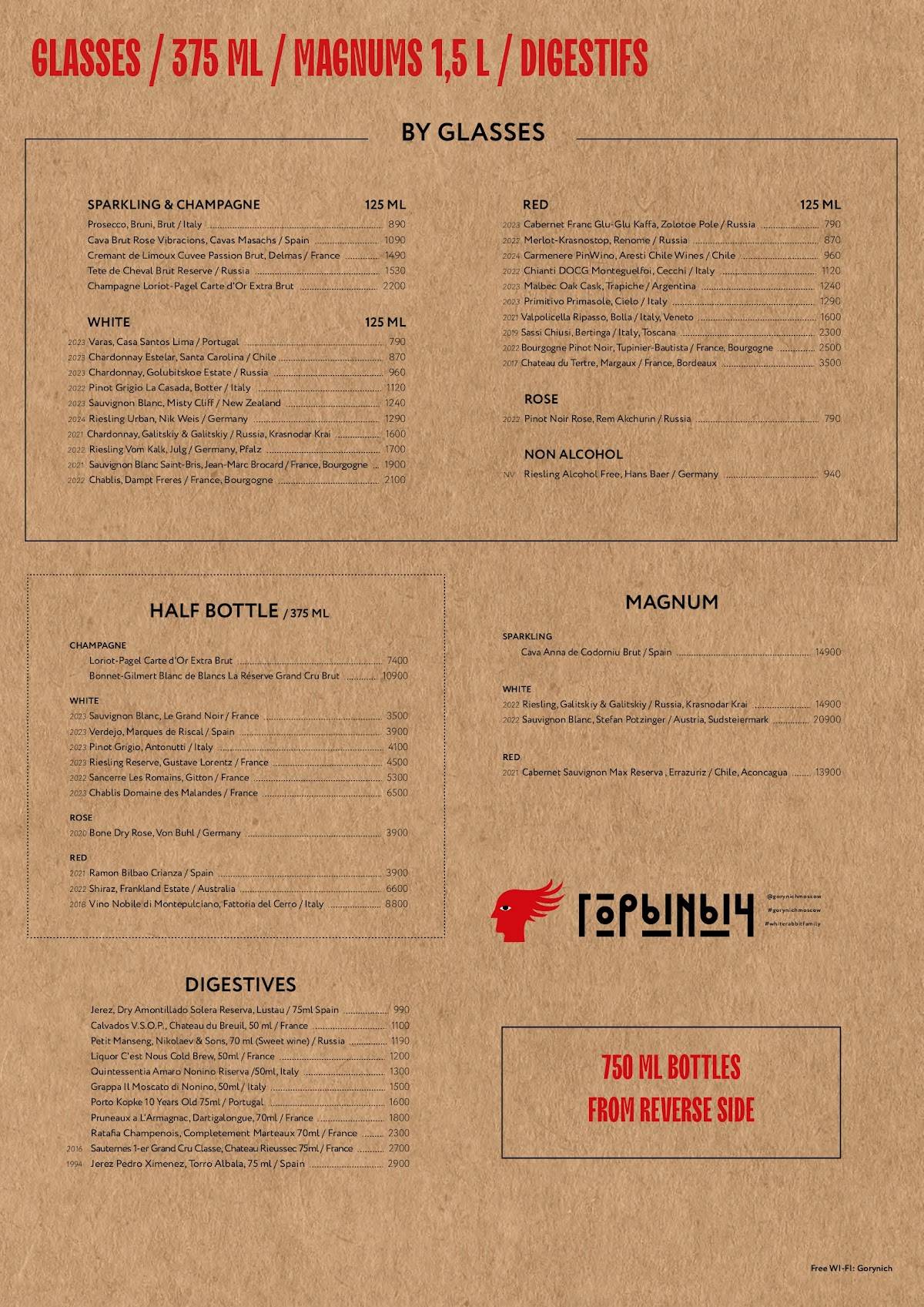 Горыныч меню