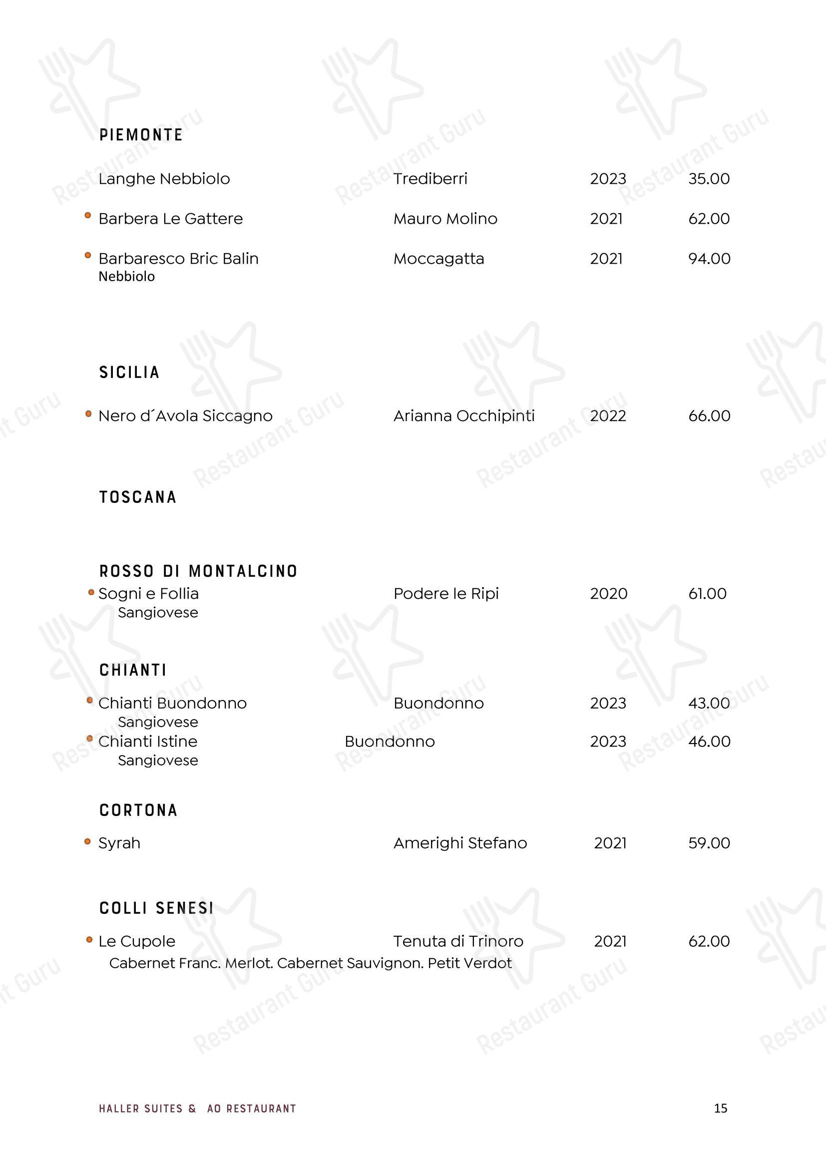 byHaller Suites & AO Restaurant в Брессаноне - Lunch Menu