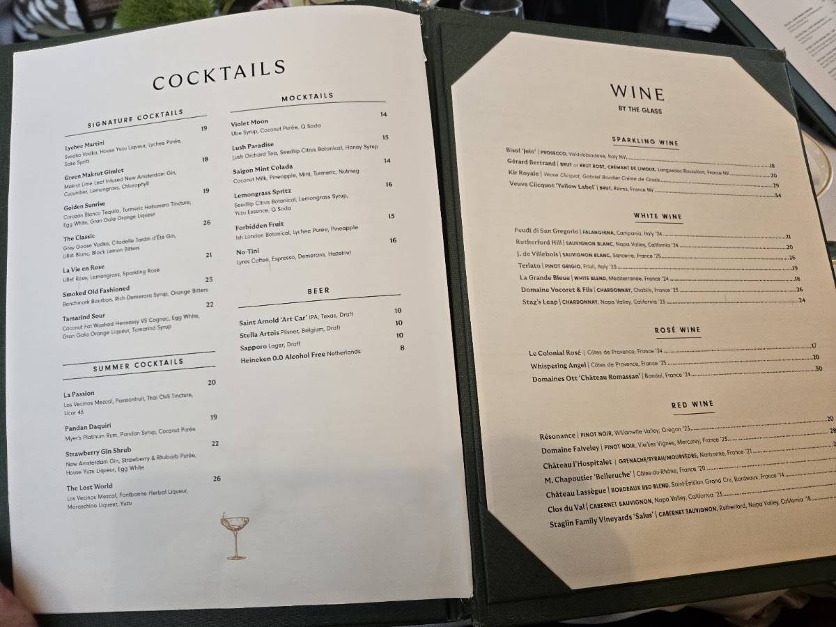 Le Colonial Houston меню