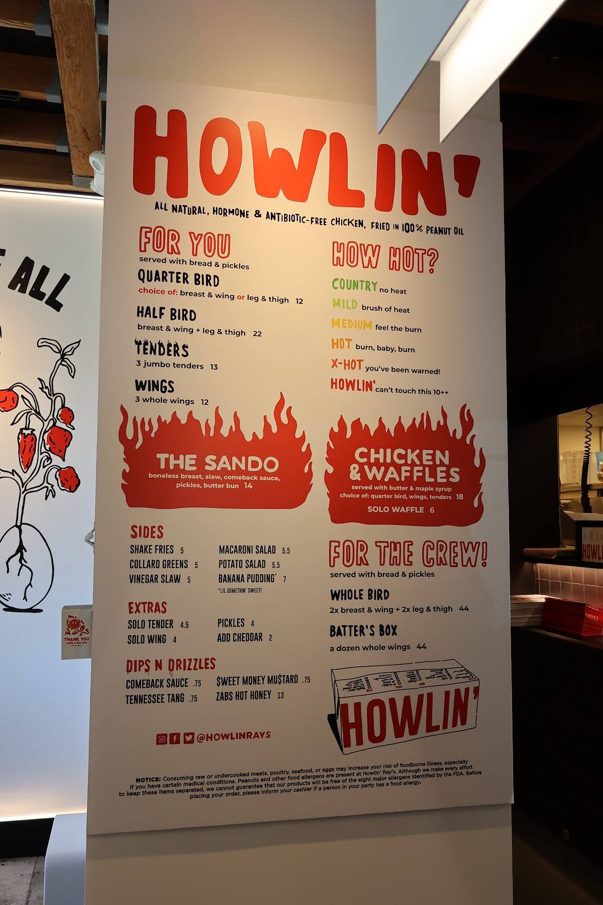Howlin' Ray's Hot Chicken - Pasadena меню