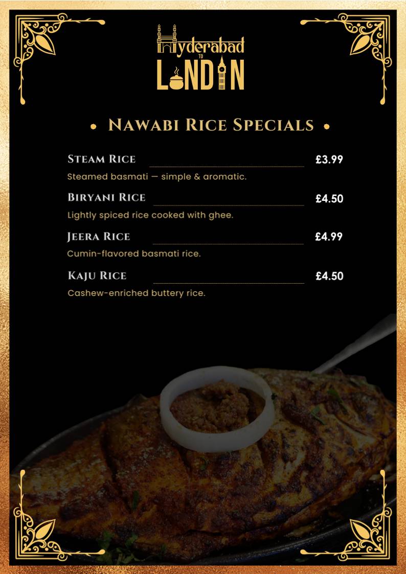 Hyderabad to London – Authentic Hyderabadi Cuisine меню