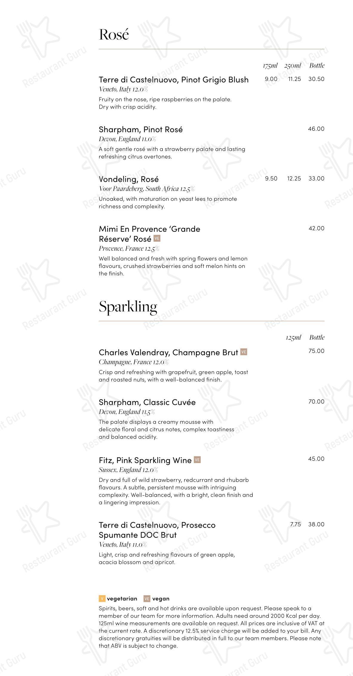 Меню ресторана ISCA Restaurant and Bar - 菜单