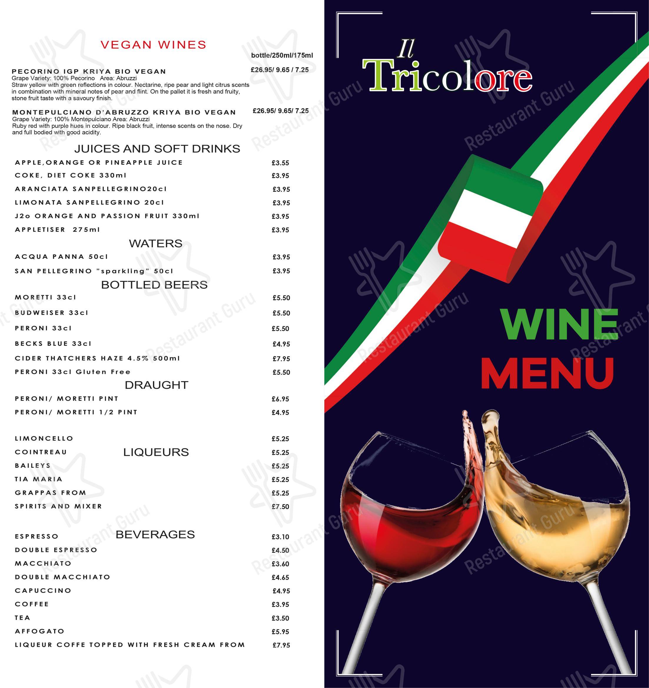 Il Tricolore в Рамсгите - Основное меню
