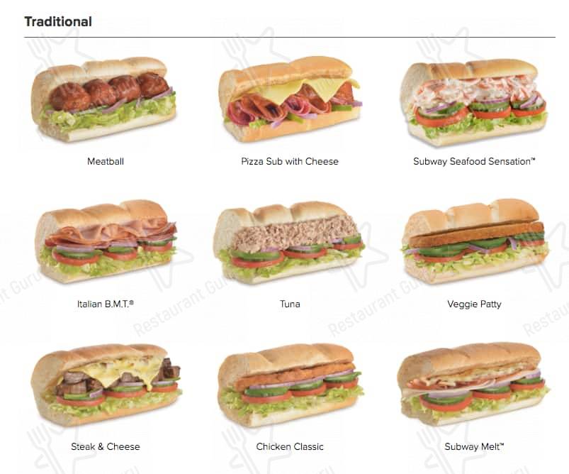 Subway Innaloo меню