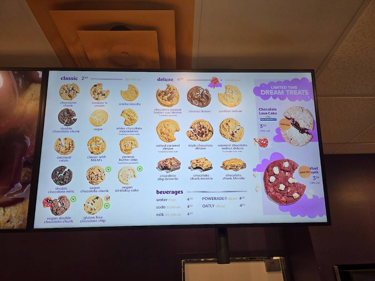 Insomnia Cookies меню