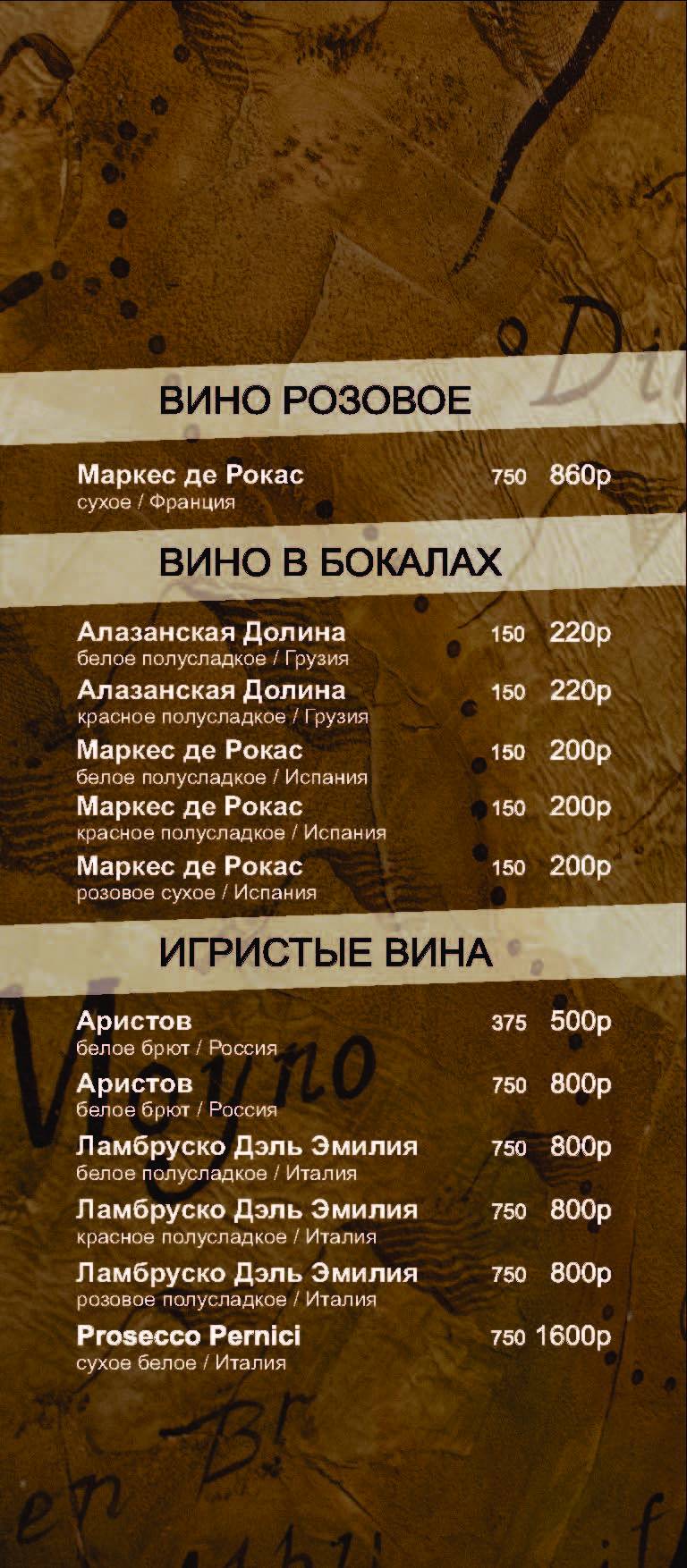 Бар читателей меню