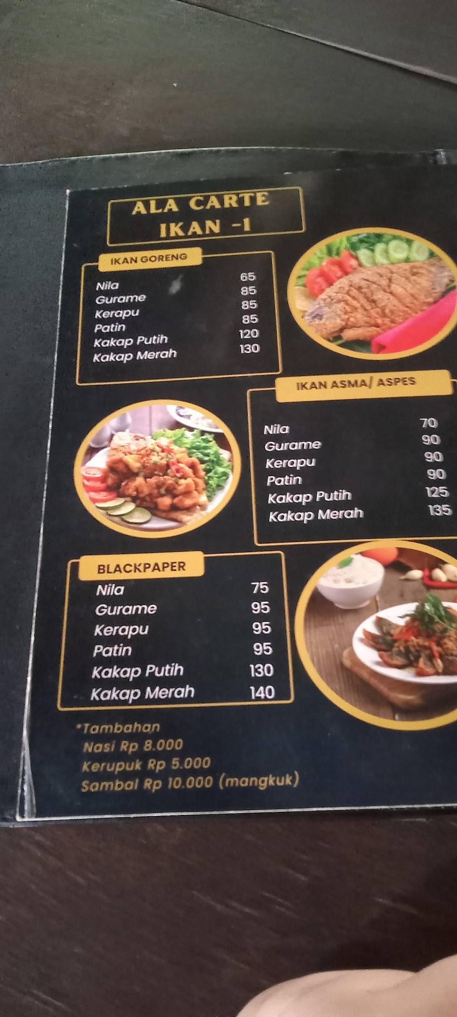 Joglo Restaurant меню