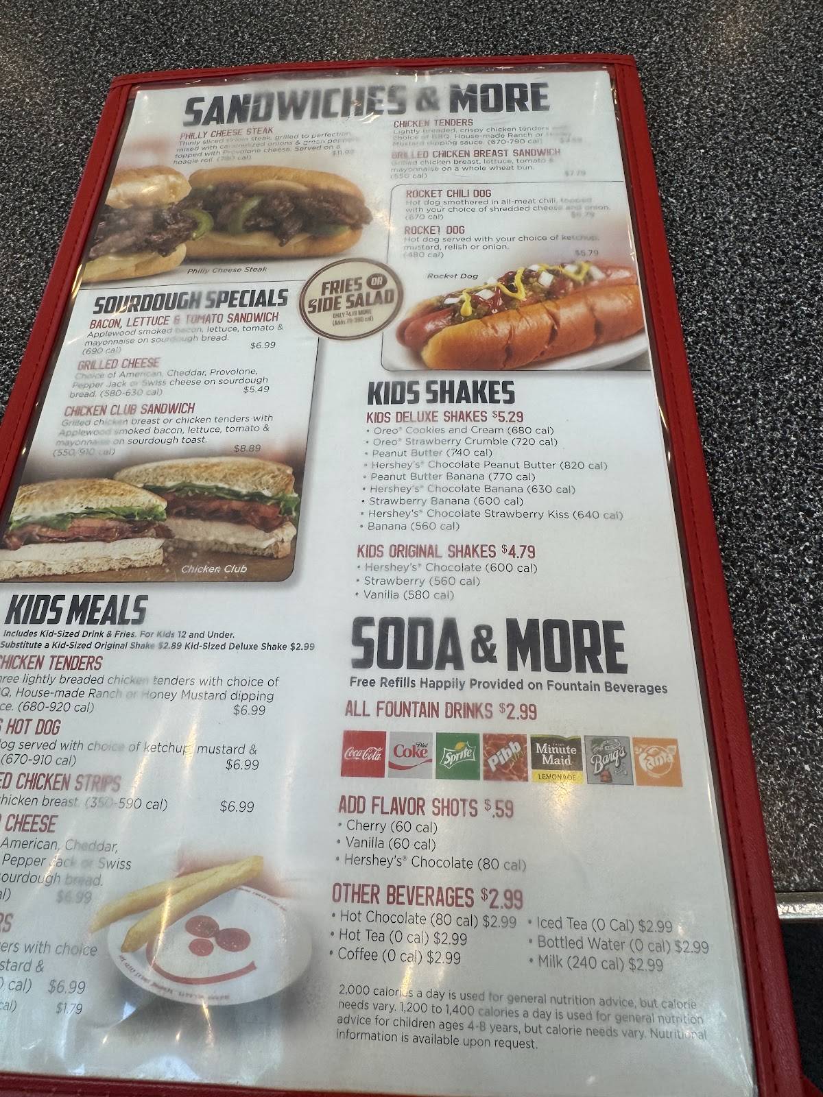Johnny Rockets меню