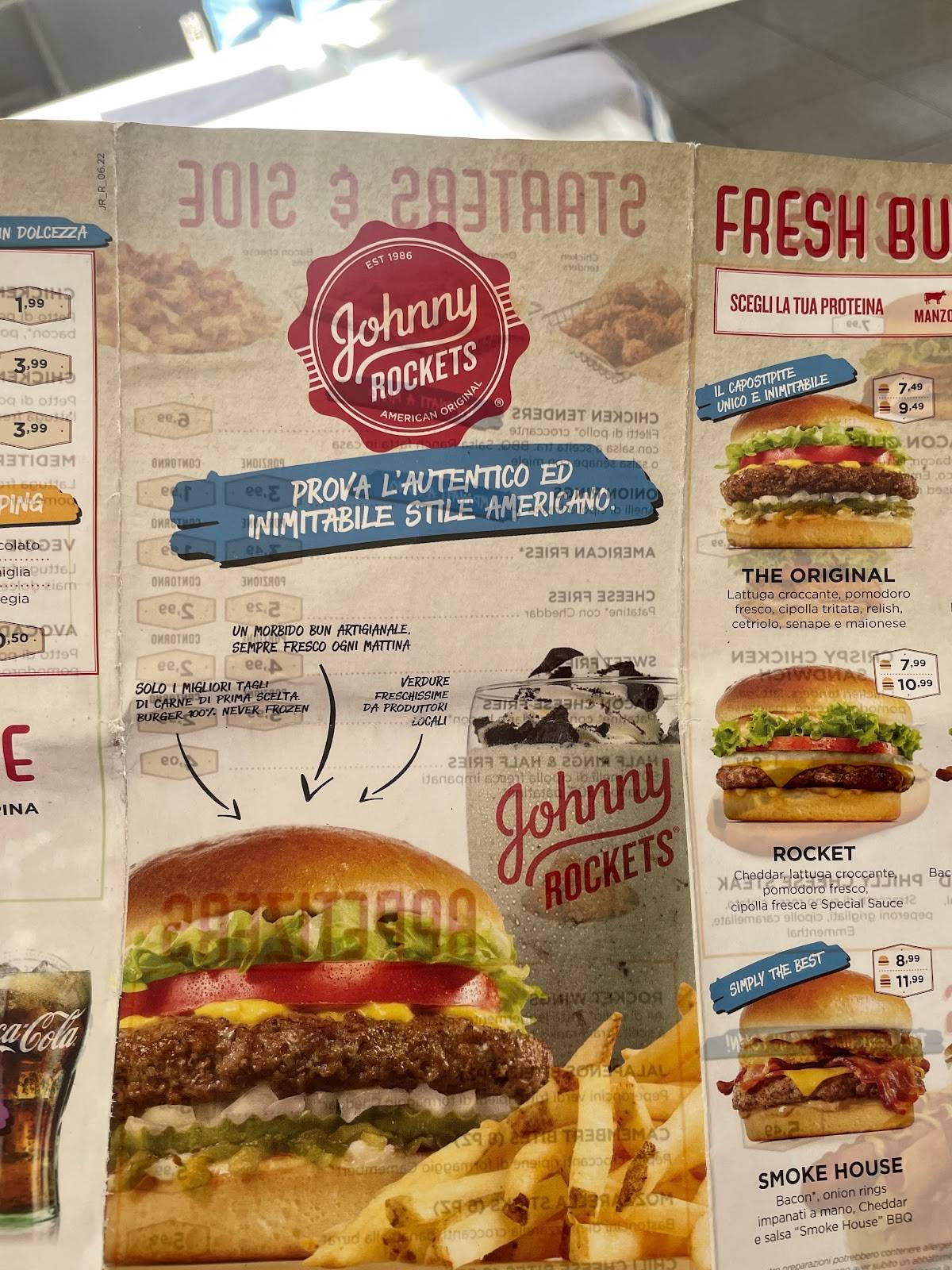 Johnny Rockets меню