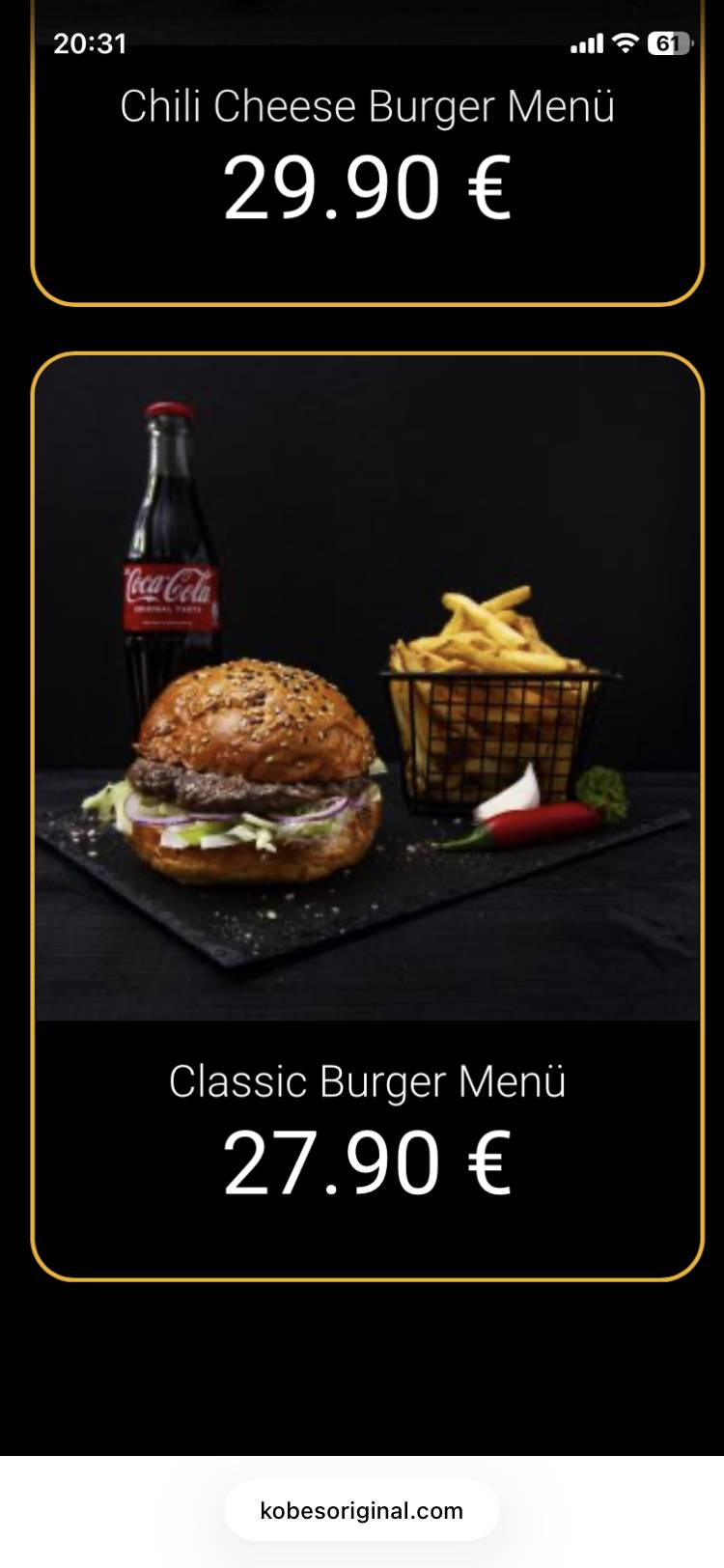 KOBÉS „Burger & Steak“ Restaurant #ulm #halal меню