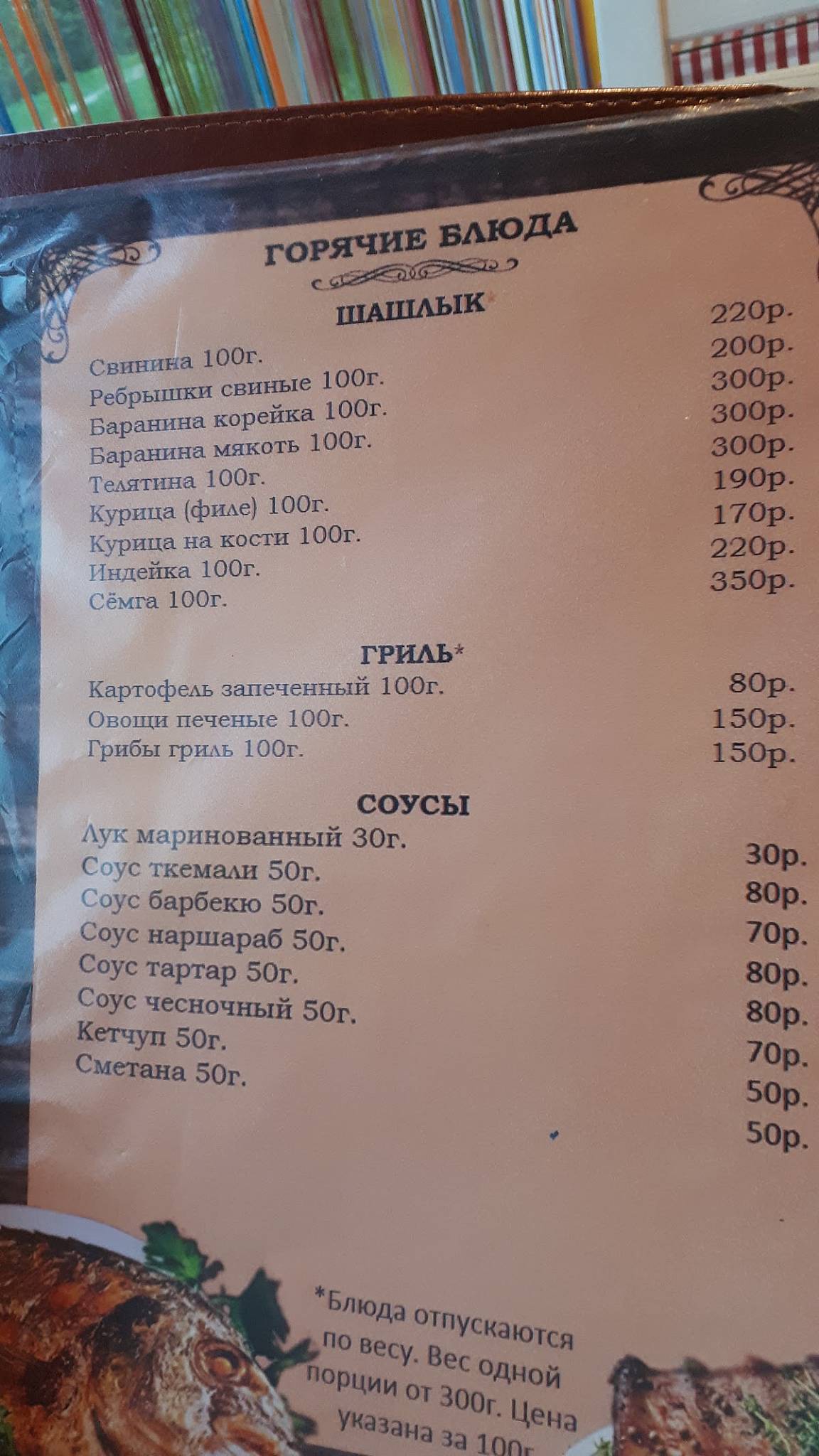 Кафе меню