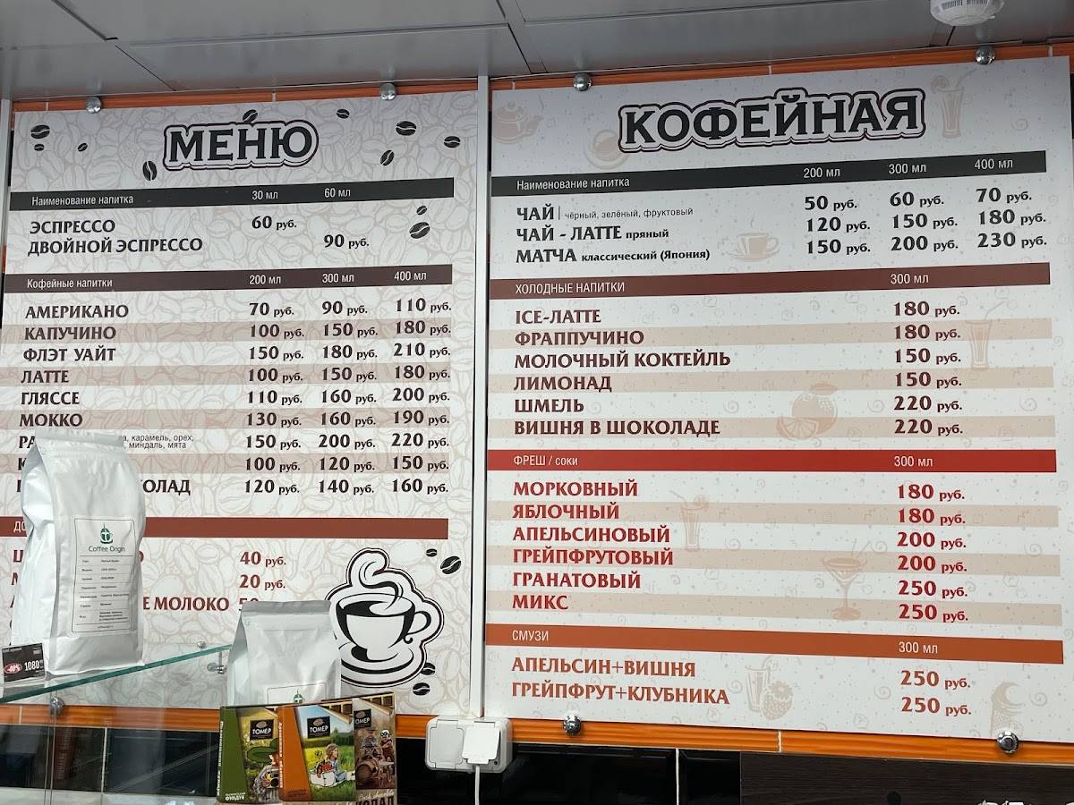 Кофейная меню