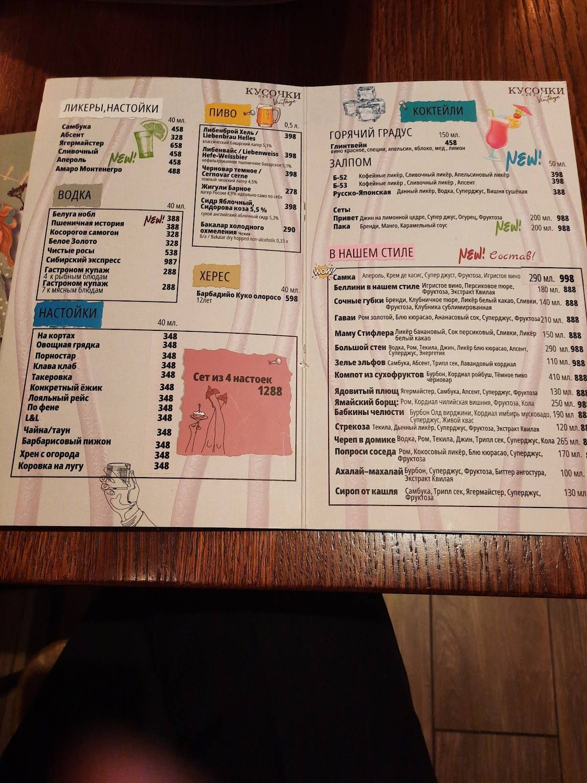 Кусочки меню