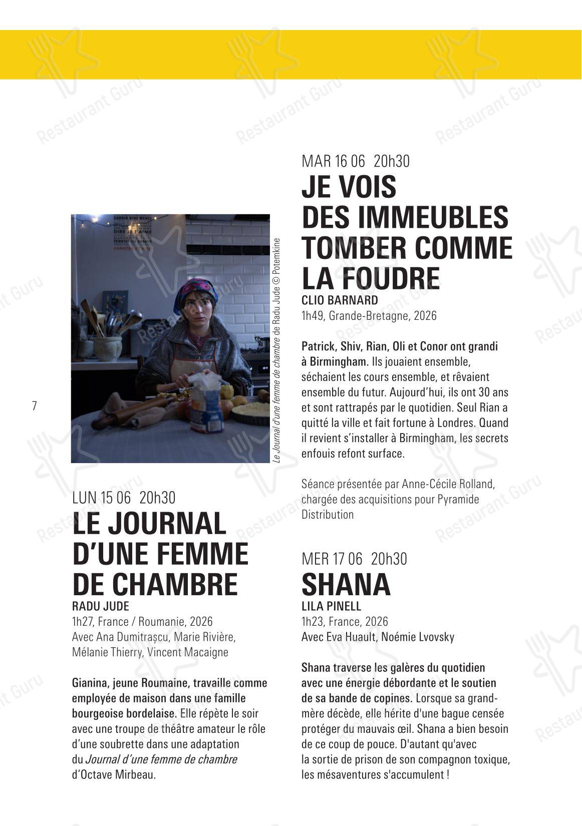 L'Entracte в Ренне - 菜单