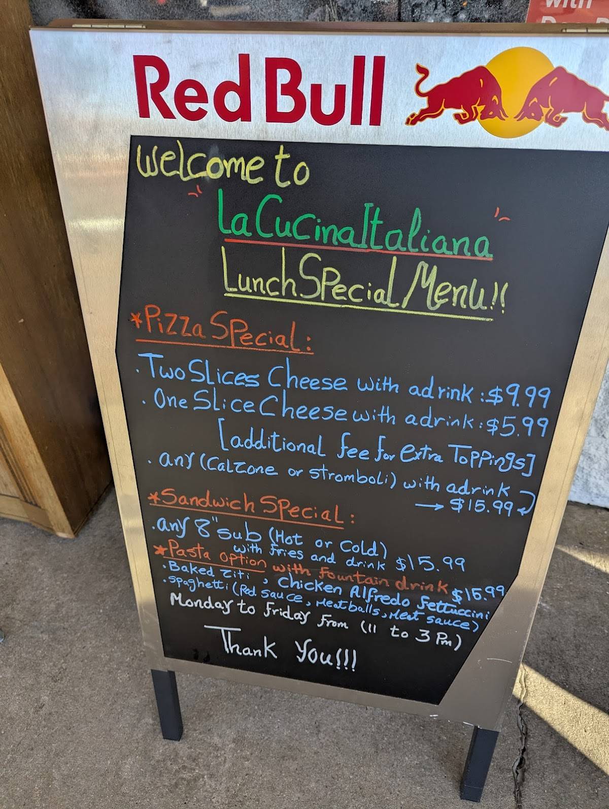 La Cucina Italiana Raleigh меню