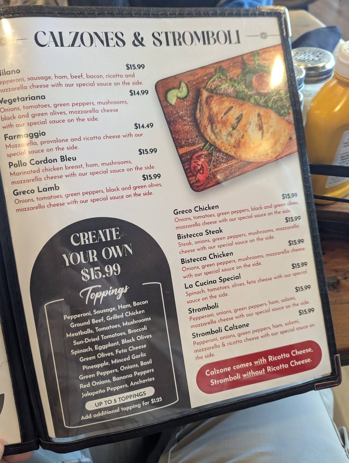 La Cucina Italiana Raleigh меню