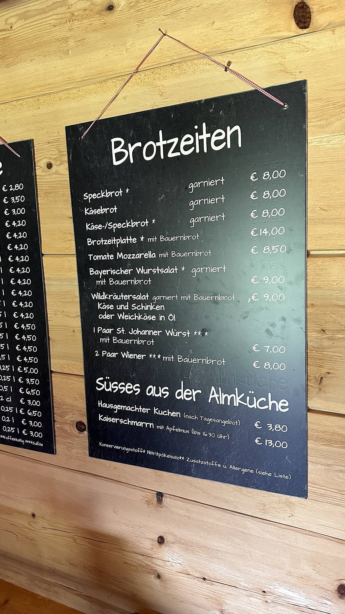 Langerbauer-Alm меню